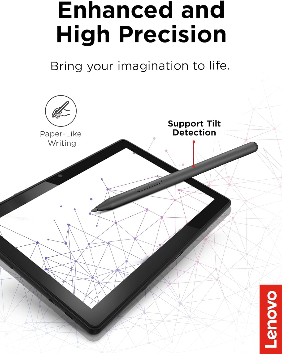 Lenovo Yoga Pen, Rechargeable Stylus for Lenovo Yoga, ThinkPad, ThinkBook, and Chrome, USB-C Charging, Magnetic Attachment, Replaceable Nib, Multi-Protocol Support, Smooth Writing Experience