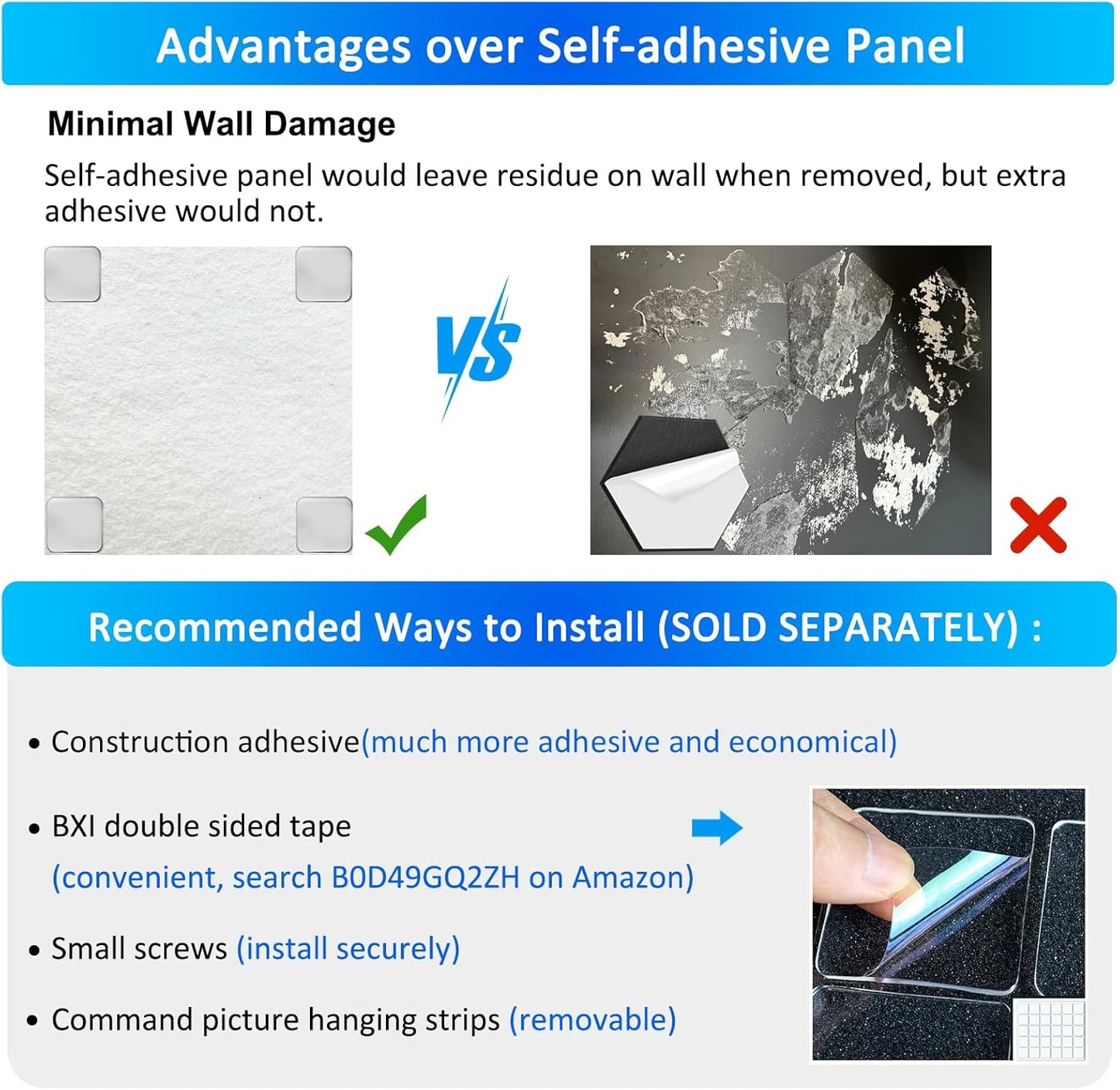 BXI Thickened Sound Absorbing Panels - 12 Pack 12 X 12 X 0.5 Inches Dense Acoustic Panels, Echo Noise Reducing Sound Panels, Tackable Studio Panels for Wall and Ceiling Acoustic Treatment (White)