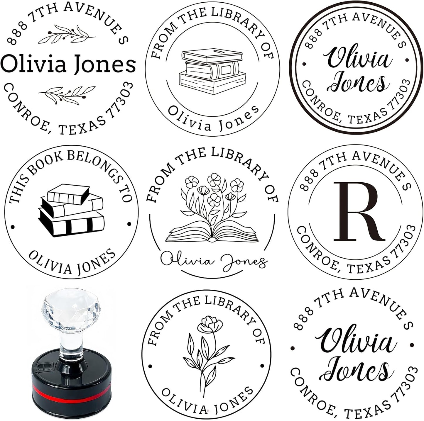 Custom Address Stamp Return Address Stamps Self Inking Personalized Teacher Stamp with Clear, Consistent Impressions
