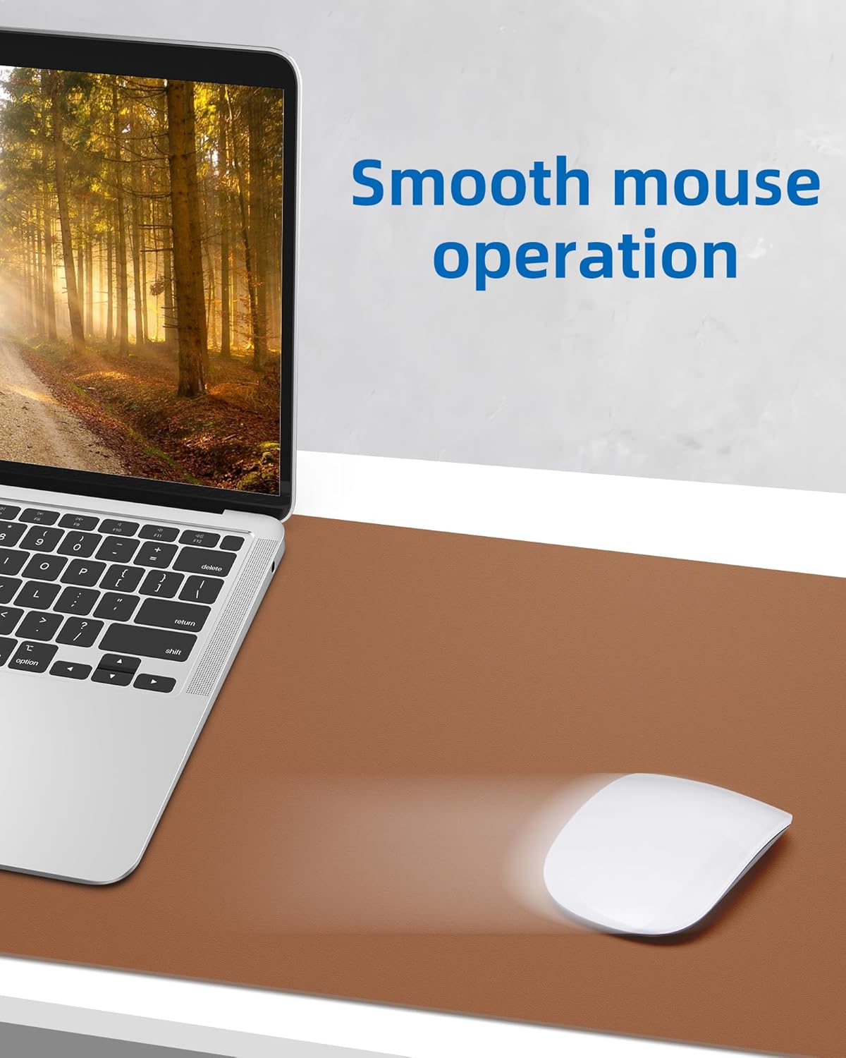 Leather Desk Pad Blotter,Mouse Pad,Office Desk Mat, Non-Slip PU Leather Desk mat,Large Desk mat,Waterproof Keyboard mat for Office/Home/Decor (Brown,35" x 17")