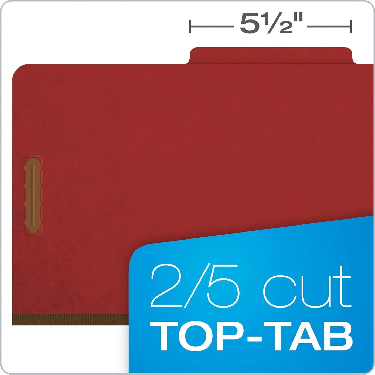 Pendaflex Recycled Classification File Folders, 2 Dividers, 2" Embedded Fasteners, 2/5 Tab Cut, Legal Size, Red, Box of 10 (29075R) | (Pack of 5)
