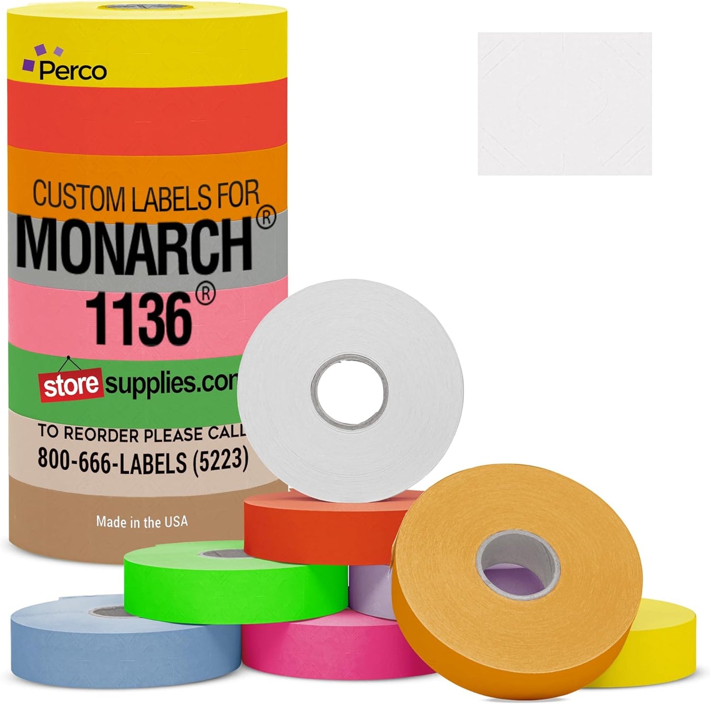 Custom Price and Date Labels for Monarch 1136 Guns - Choose Color, Font and Imprint - 8 Sleeves, 112,000 Labels