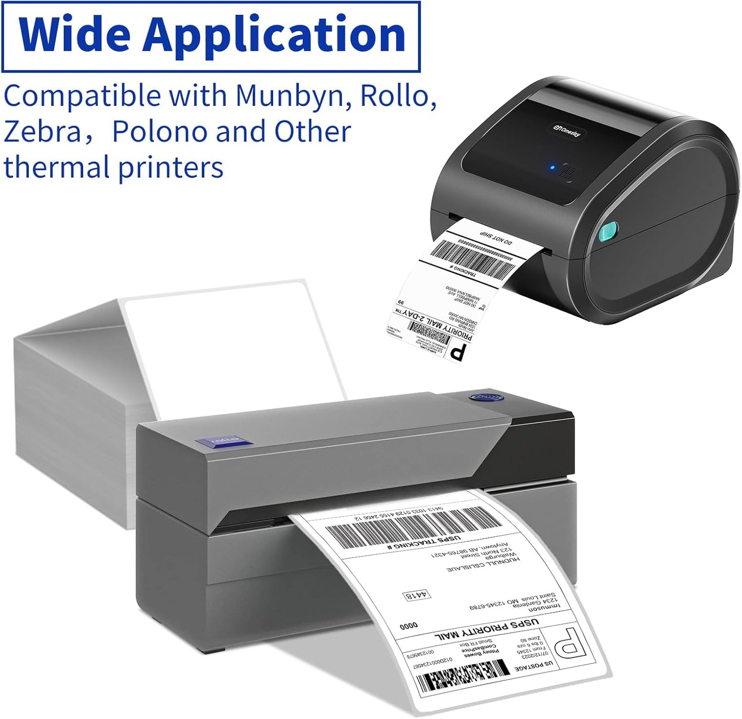 4" x 6" Direct Thermal Labels,4000 Fanfold Shipping Labels with Perforated line for Zebra & Rollo Printer,Thermal Printer Label 4x6,Permanent Adhesive
