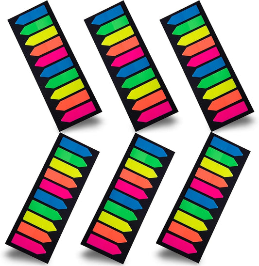 Ericter 1200 Pcs Sticky Tabs Page Markers Sticky Index Tabs, Arrow Flag Tabs - 10 Primary Color Tabs Page Flag Markers Bookmarks Book Tabs for Annotating Books