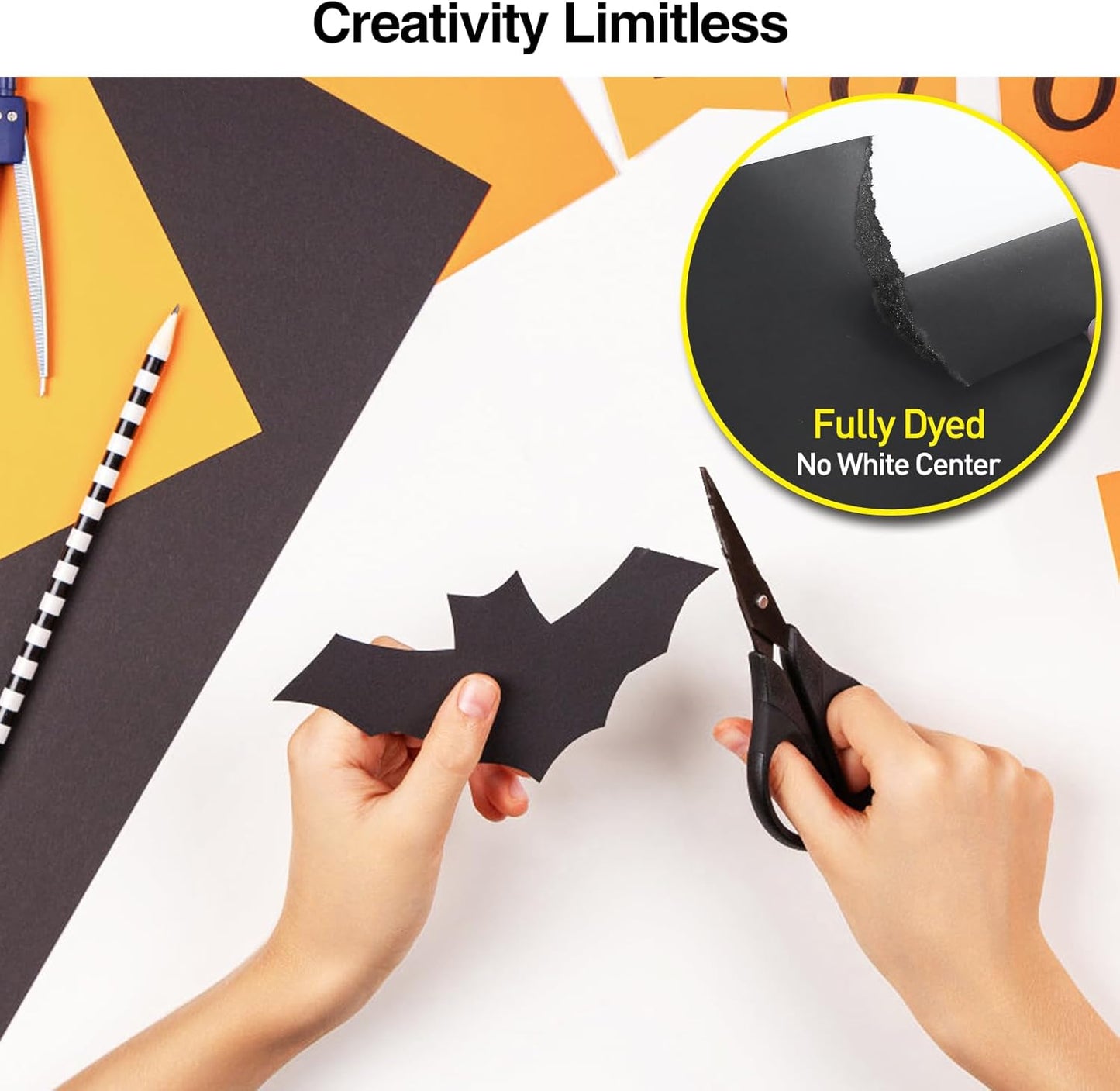 MAXECHO 8.5" × 11" Black Colored Cardstock Bulk 150 Sheets Construction Paper Card Stock Printer Paper for DIY Art Crafts, Cricut Card Making, Scrapbooking, Drawing, Invitations, 180 GSM