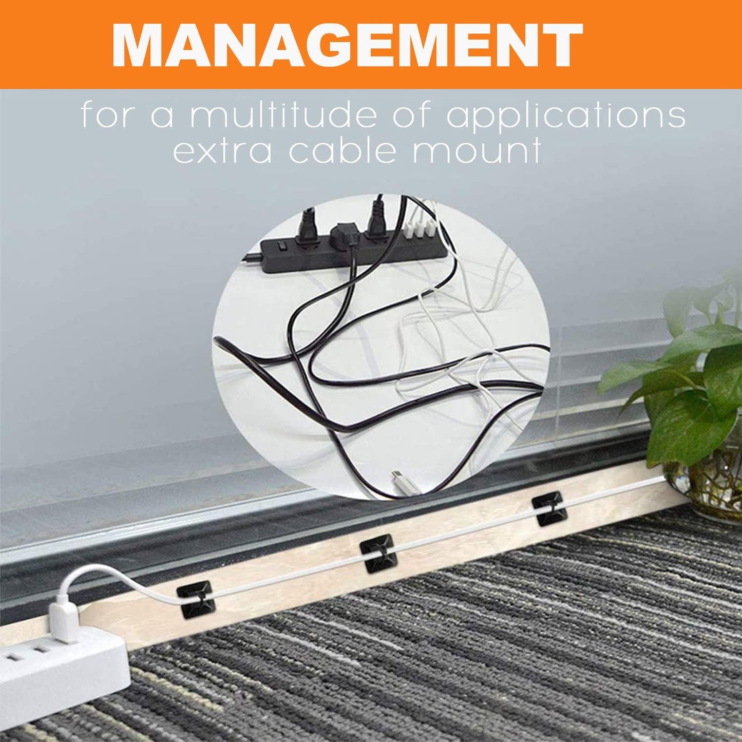 30 Pack 2 inch Zip Tie Adhesive Mounts Self Adhesive Cable Tie Base Holders with Multi-Purpose Tie wire clips with screw hole,Anchor stick on wire holder with 8 inch zip ties （Black&White）