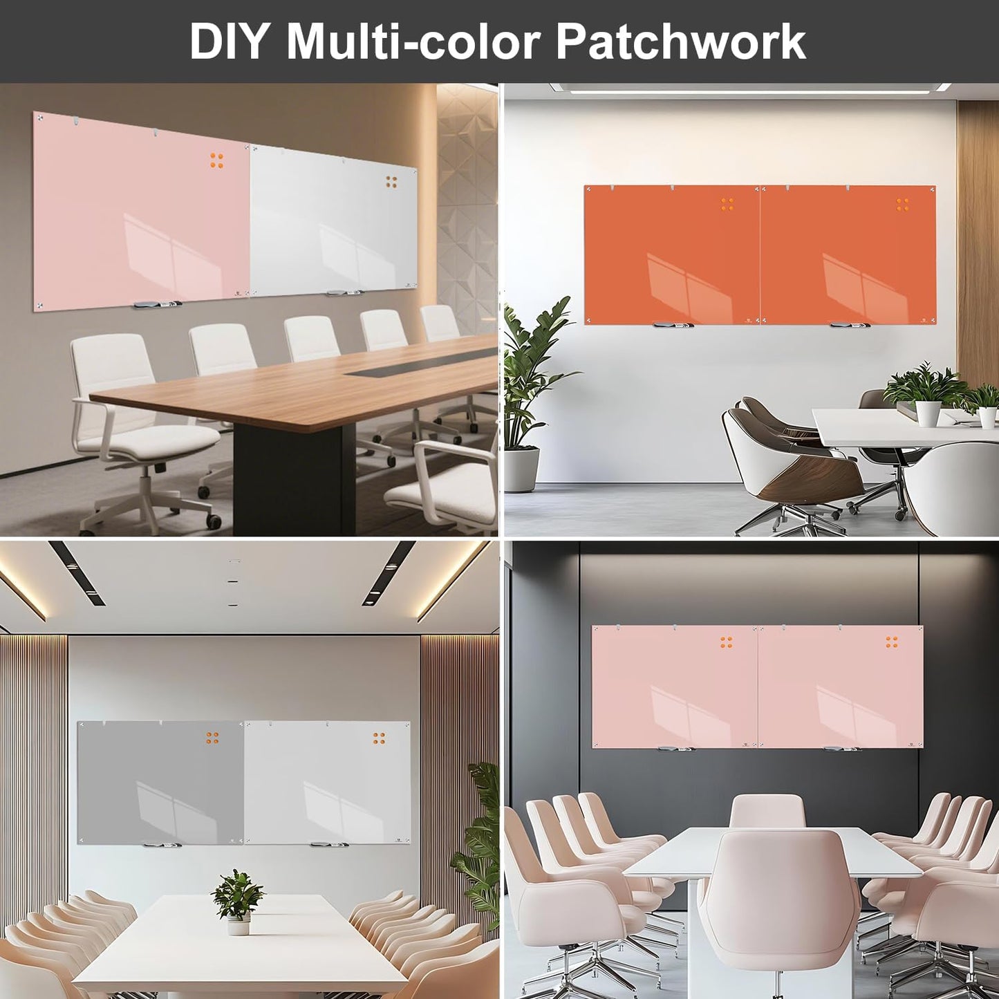 TSJ OFFICE Glass Dry-Erase Board - 36 x 24 Inches Brilliance White Magnetic Glass Whiteboard, Wall Mounted Large Frameless White Board for School, Home & Office