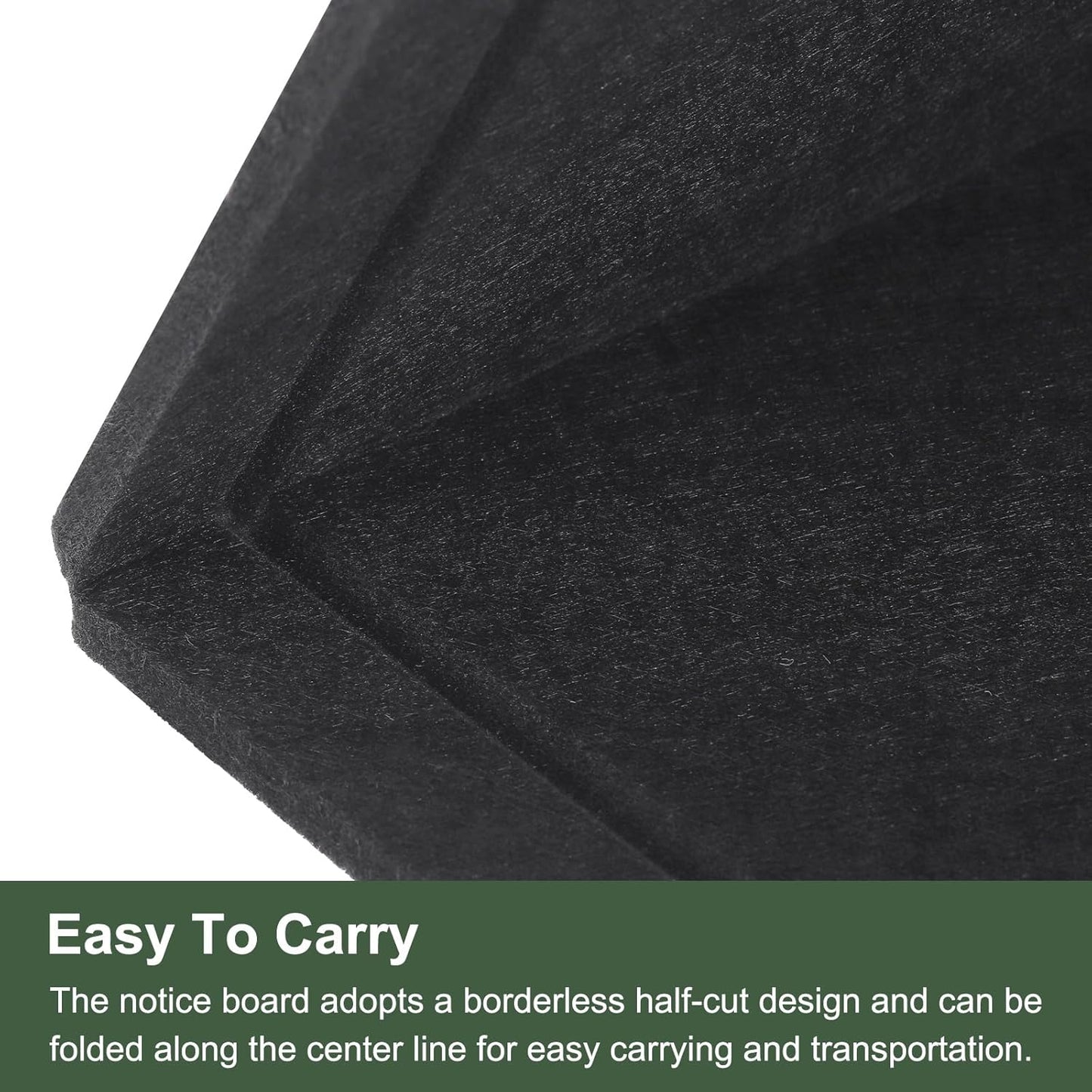 YOKIVE Felt Bulletin Board, 47 x 31.5 -Inch Foldable Decorative Pin Board Self Adhesive Felt Cork Board with 20 Pushpins, Great for Wall, Photo Display, Paste Note, Schedule(Black)