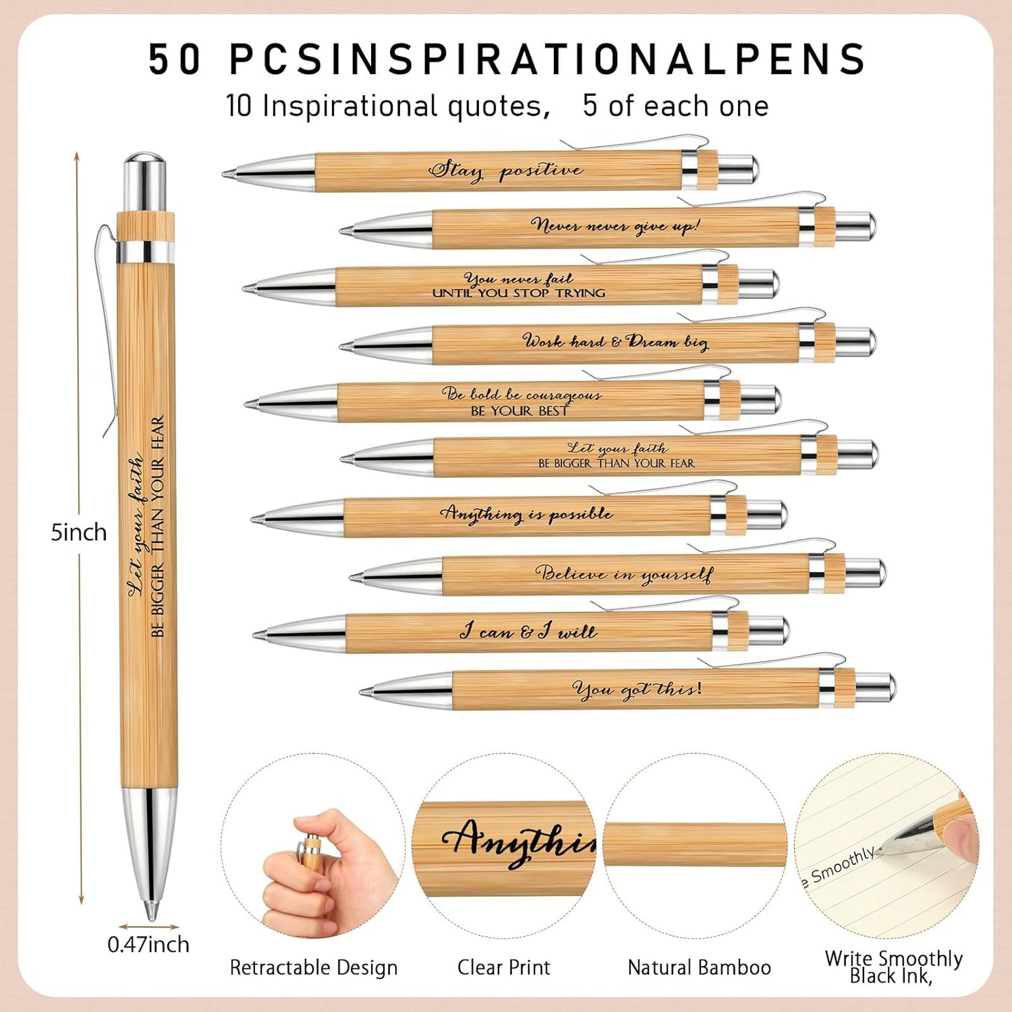 Tenceur Back to School Inspirational Gifts Bulk Employee Appreciation Spiral Notebook with Journals Sticky Note Pen Motivational Thank You Gifts for Teacher Students Team Coworkers Staff(50 Sets)