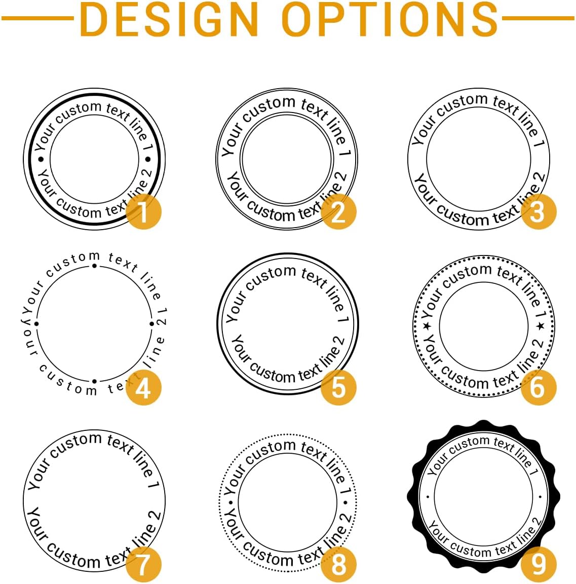 Custom Logo Stamp Personalized Business Logo Stamp Customized Self Inking Stamper Customizable Image Text Rubber Stamp for Local Business Round 4 Sizes 5 Ink Colors Options Available