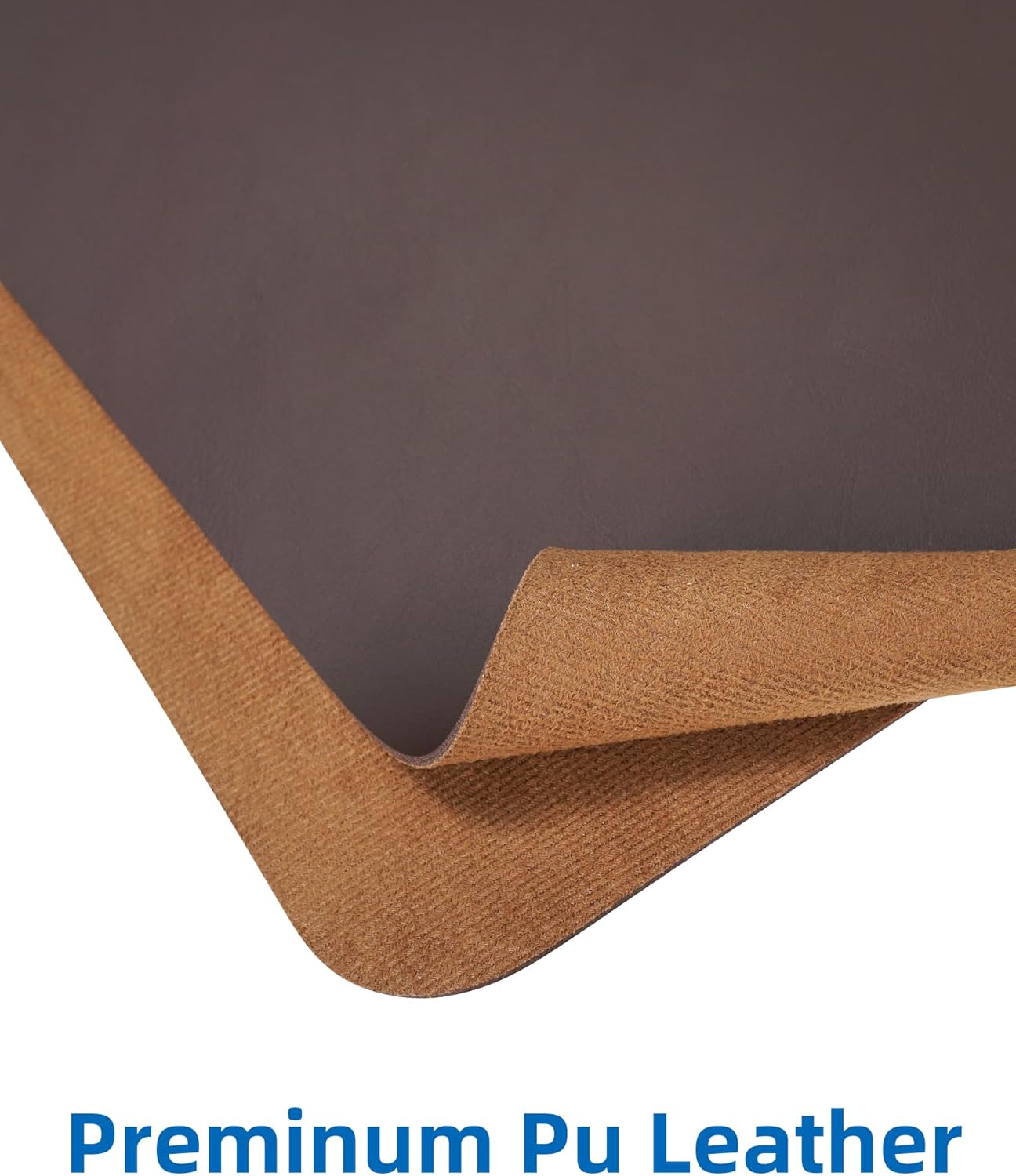 AFIING Leather Desk Pad Protector,Mouse Pad,Office Desk Mat, Non-Slip PU Leather Desk Blotter,Large desk mat,Waterproof Keyboard mat for Office/Home/Decor (Coffee,55"" x 17"")