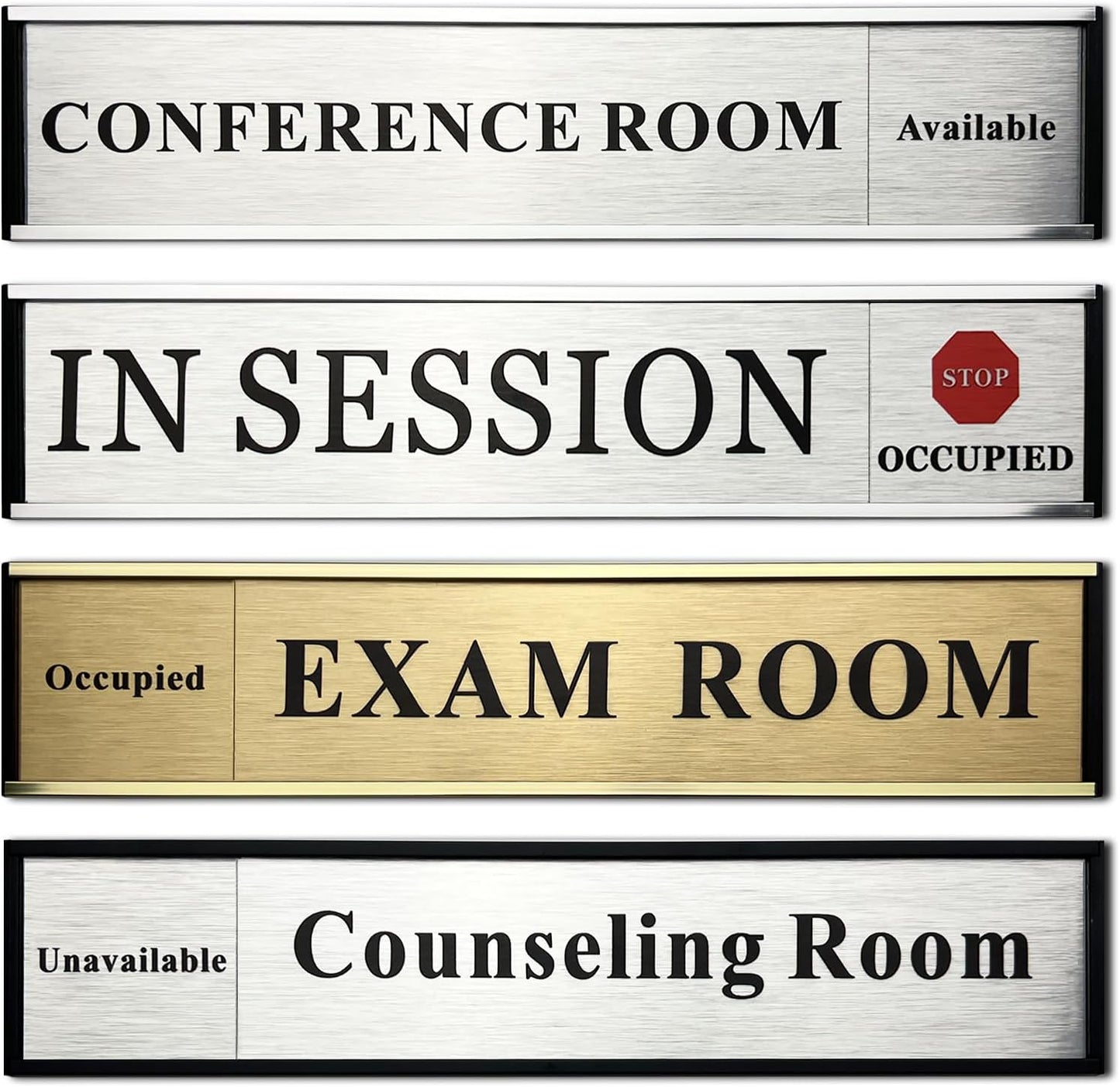 Custom Slider Sign for Door and Wall - 2 X 10 inch Custom Slider Sign for Home, Office, Hotels, Hospital, Conference Room, Slider Door sign with Aluminum Holder