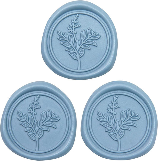 60 Pcs Dusty Blue Wax Seal Stickers, Wedding Invitation Accessories Envelope Stickers - Peferct for Wedding Accessories, Gift Box Craft Wrapping, Christmas Cards Envelope Seals