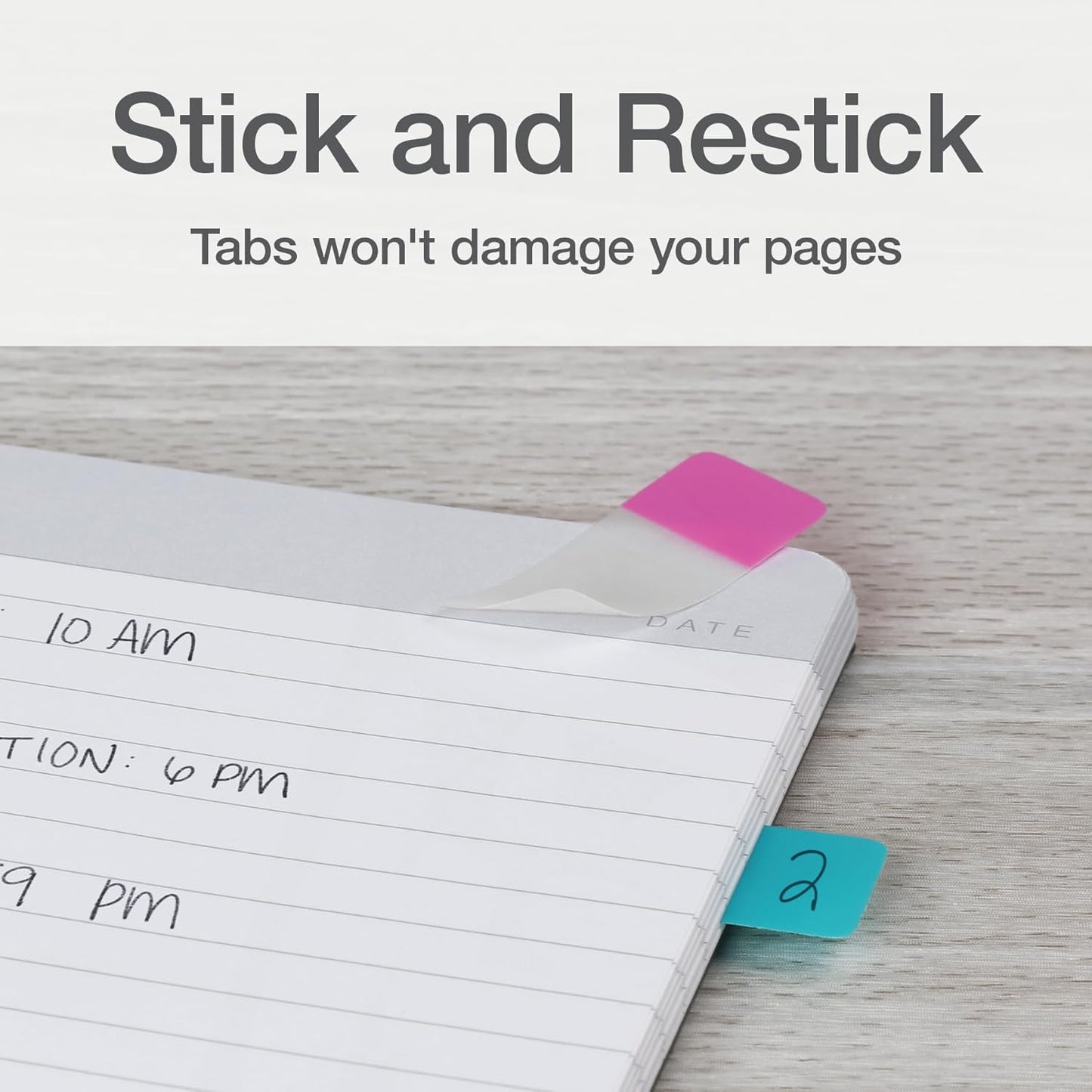 Redi-Tag Write-On Tabs, Repositionable Tabs for Binders and Planners, Removable Pop Up Tags, 4 Vivid Colors, 0.625" x 1.5", 40 Per Pack (1006510)