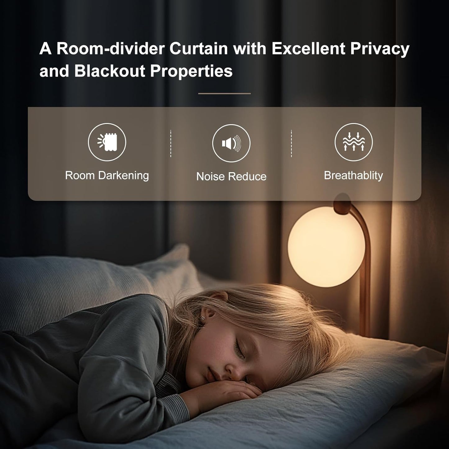 Room Divider Curtains & Flexible Bendable Tracks Set,Privacy Dividers Ceiling Track Curtain Window Blackout Curtains for Living Room Bedroom (W10 × H7 FT 1 Panel Black Drape & White Rail)