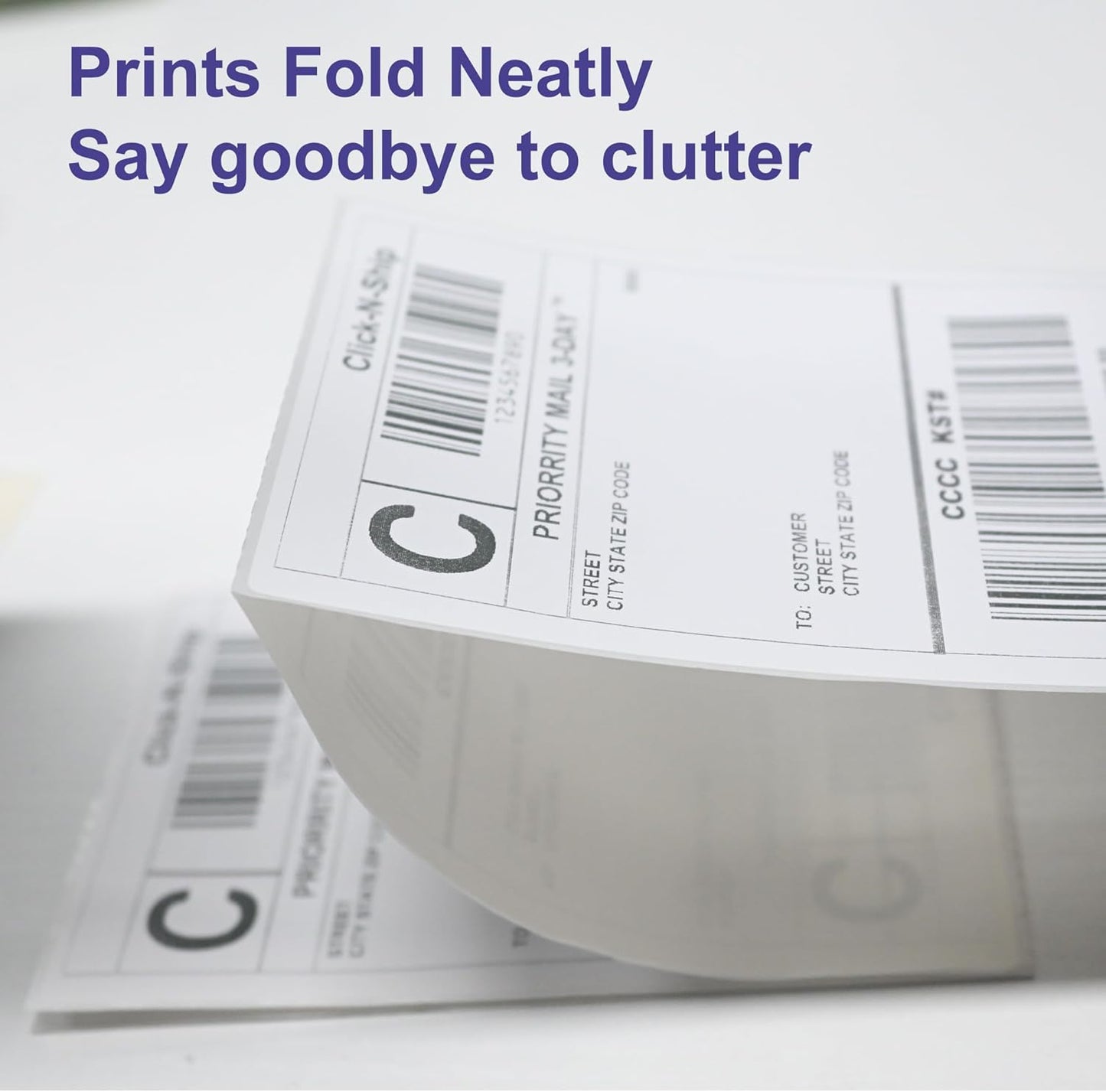 DGBDPACK Fanfold 4'' x 6'' Direct Thermal Shipping Labels 300 Labels/Stack Compatible with Zebra Rollo Beeprt Printer Ultra Adhesive