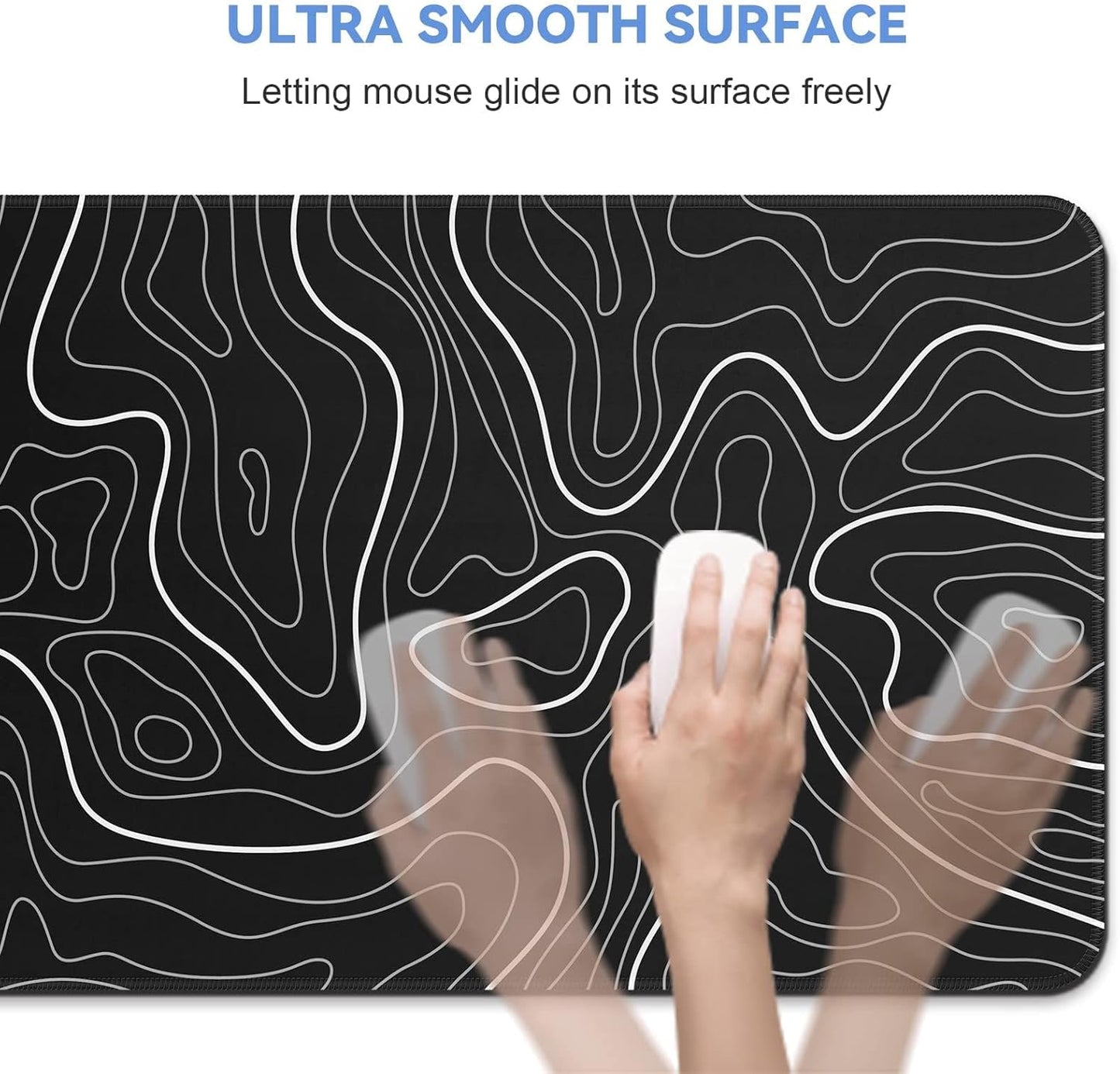 Large Mouse Pad for Desk - Gaming Mouse Pad with Non-Slip Base Stitched Edges, Mousepad for Keyboard and Mouse