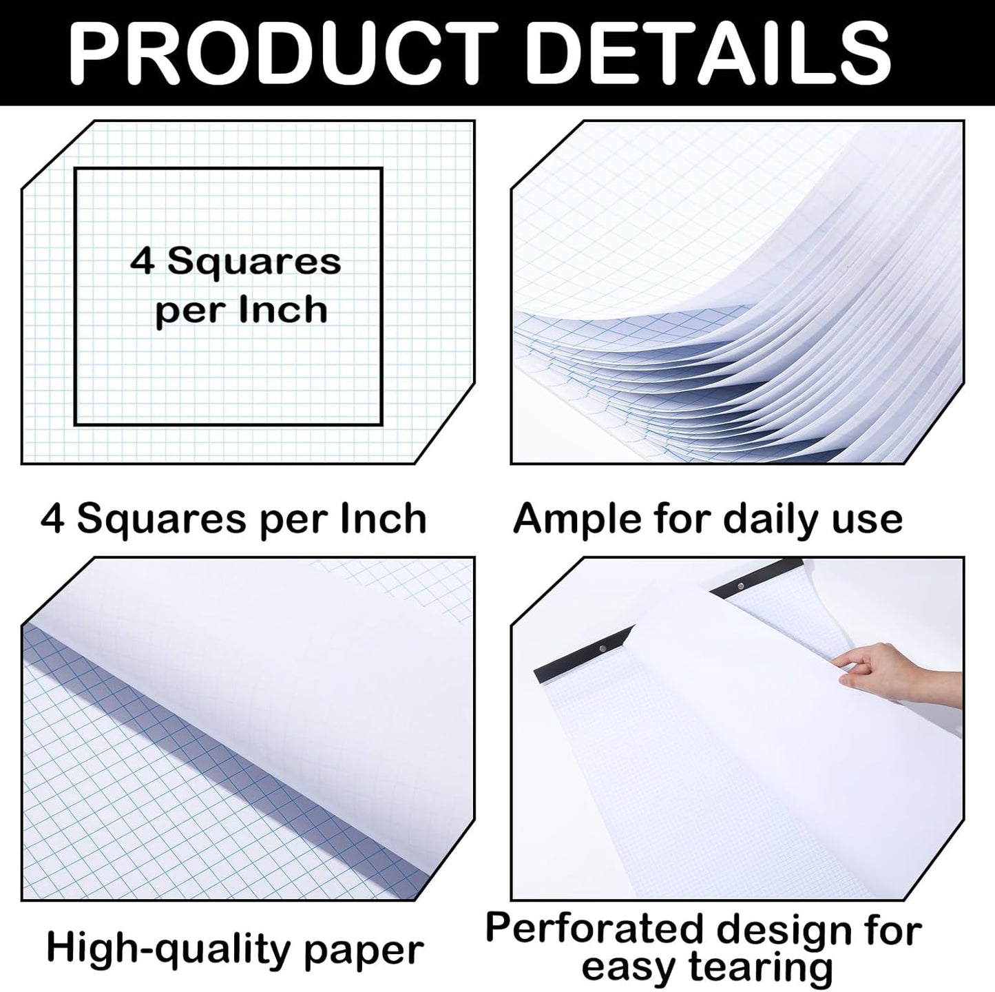 gisgfim Large Engineering Graph Paper Pad 22x 17 Landscape 4 X 4 Blue Grid Pad Giant Drafting Sketching Paper Blueprint Grid-Based Graphing for Engineer Designer Architect Draftsman Rolled Delivery