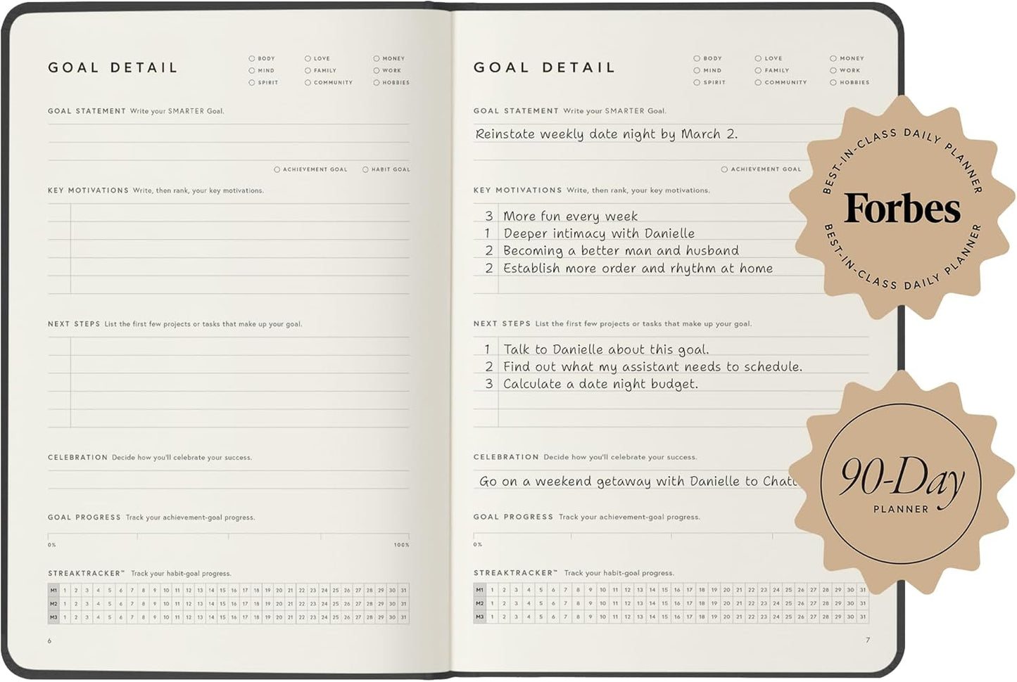Full Focus Black Vegan Leather Planner by Michael Hyatt - The #1 Daily Planner to Set Annual Goals, Increase Focus, Eliminate Overwhelm, and Achieve Your Biggest Goals - Hardcover