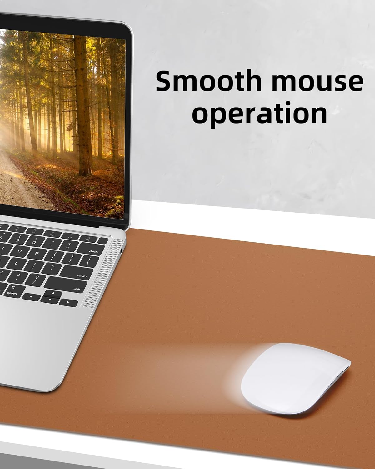 Leather Desk Pad Protector,Mouse Pad,Office Desk Mat, Non-Slip PU Leather Desk Blotter,Large Desk mat,Waterproof Keyboard mat for Office/Home/Decor (Light Brown,55" x 17")