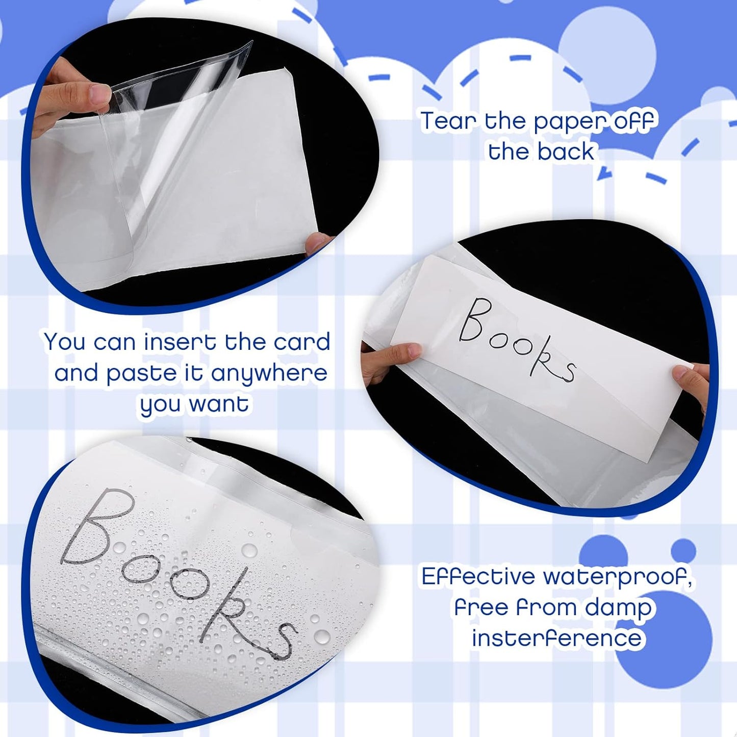 Chinco 30 Pcs Self Adhesive Pockets, Bin Labels for Storage Bins, Clear Pocket Label Sleeves, Plastic Index Card Holder with Top Open for Organizing Bins Box Drawer(18 x 4 Inches)