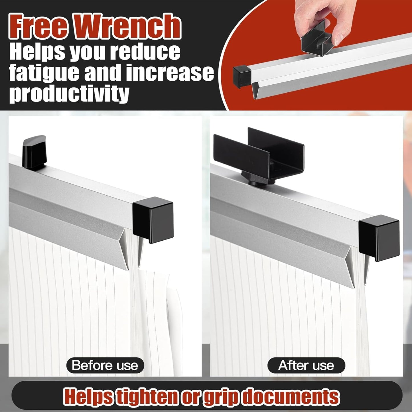 Estune Blueprint Hanging Clamps Binding Strips Storage for Construction Paper Poster Plans Drawings Arts (12, 24 Inches)