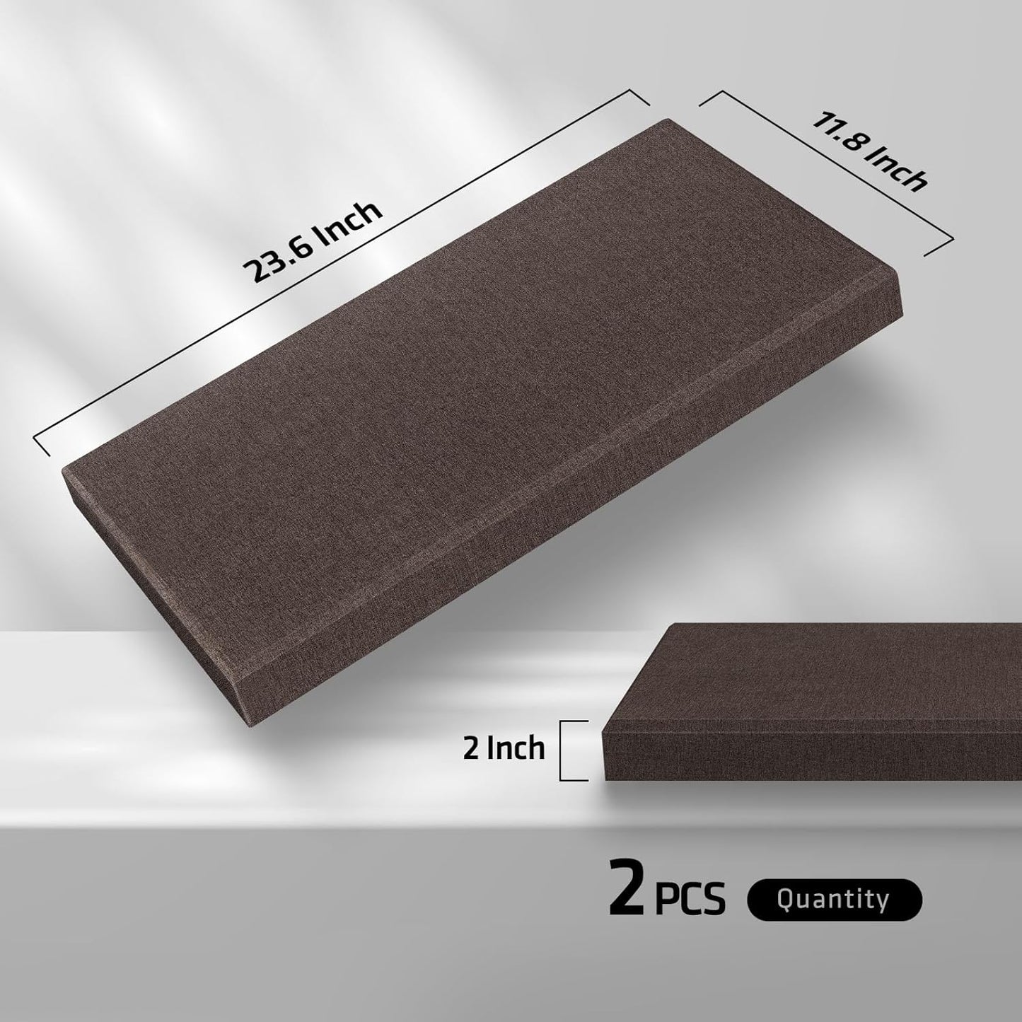 UMIACOUSTICS 2 PCS Acoustic Panels, Fiberglass Sound Absorbing Wall Panels, Self-adhesive Sound Proof Panels for Studios, Office, Home Theater.Coffe-Color