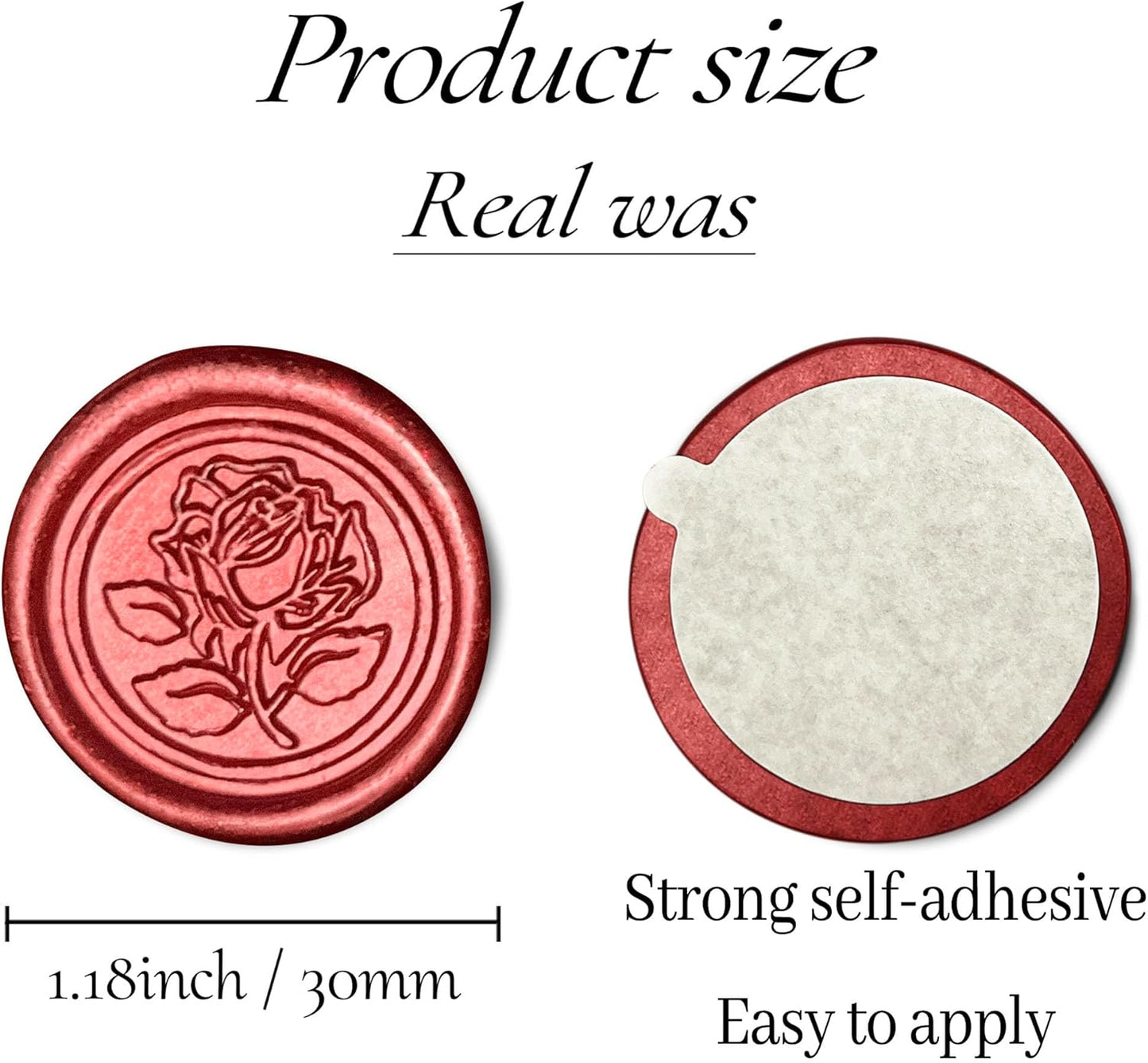 25Pcs Wax Seal Stickers Handmade Envelope Seals Self Adhesive Wax Stickers for Wedding Party Invitations, Envelope, Gift Wrap, Christmas(Rose Style, Red)