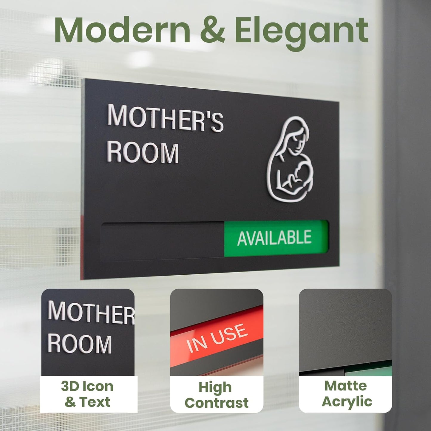 Conference Room Sign, Office Door Signs Do Not Disturb, In Use Available Slider Signs, In a Meeting Privacy Sign Tells Whether Room Vacant or Occupied