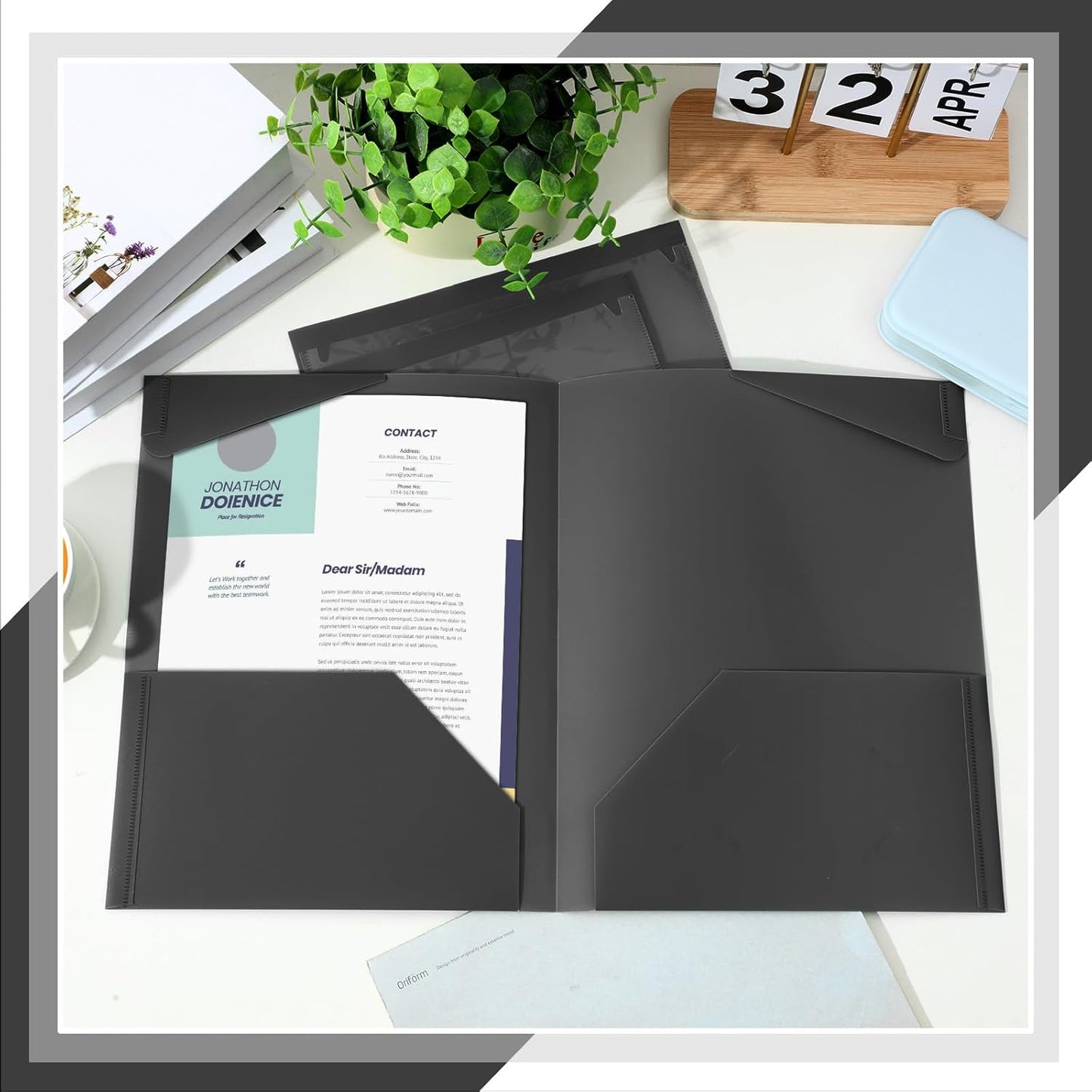 Henoyso 150 Pcs Plastic Folders with Clear Front Pockets Bulk Heavy Duty File Folders with 2 Pockets and Card Slot for Student Teacher Back to School Supplies Office Presentation (Black)