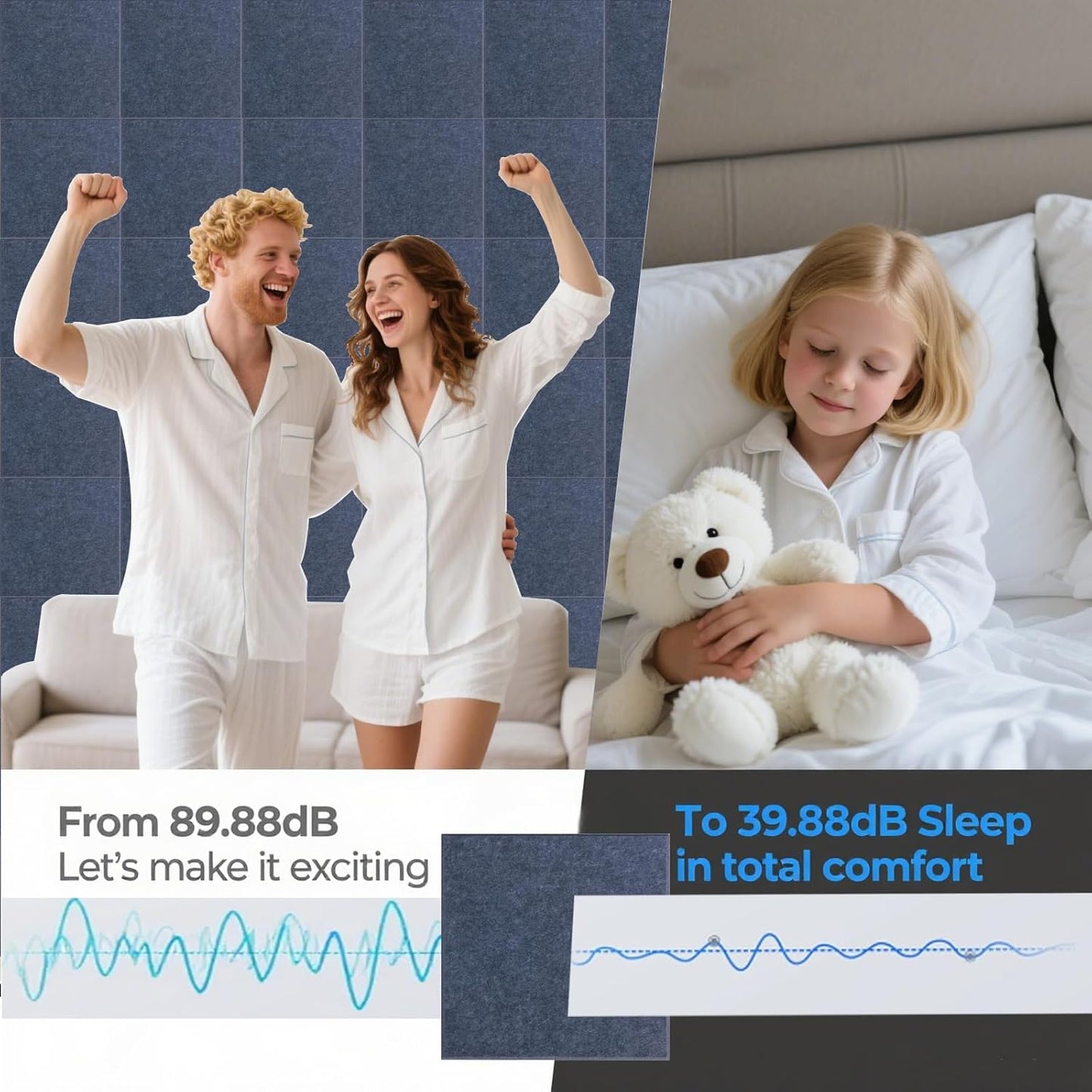 Large Acoustic Panels, 48"X36"X0.4" Sound Proof Foam Panels for Walls, Sound proof panels for walls, Soundproof Wall Panels for Home Studio&Office Decor. (Dark Grey)