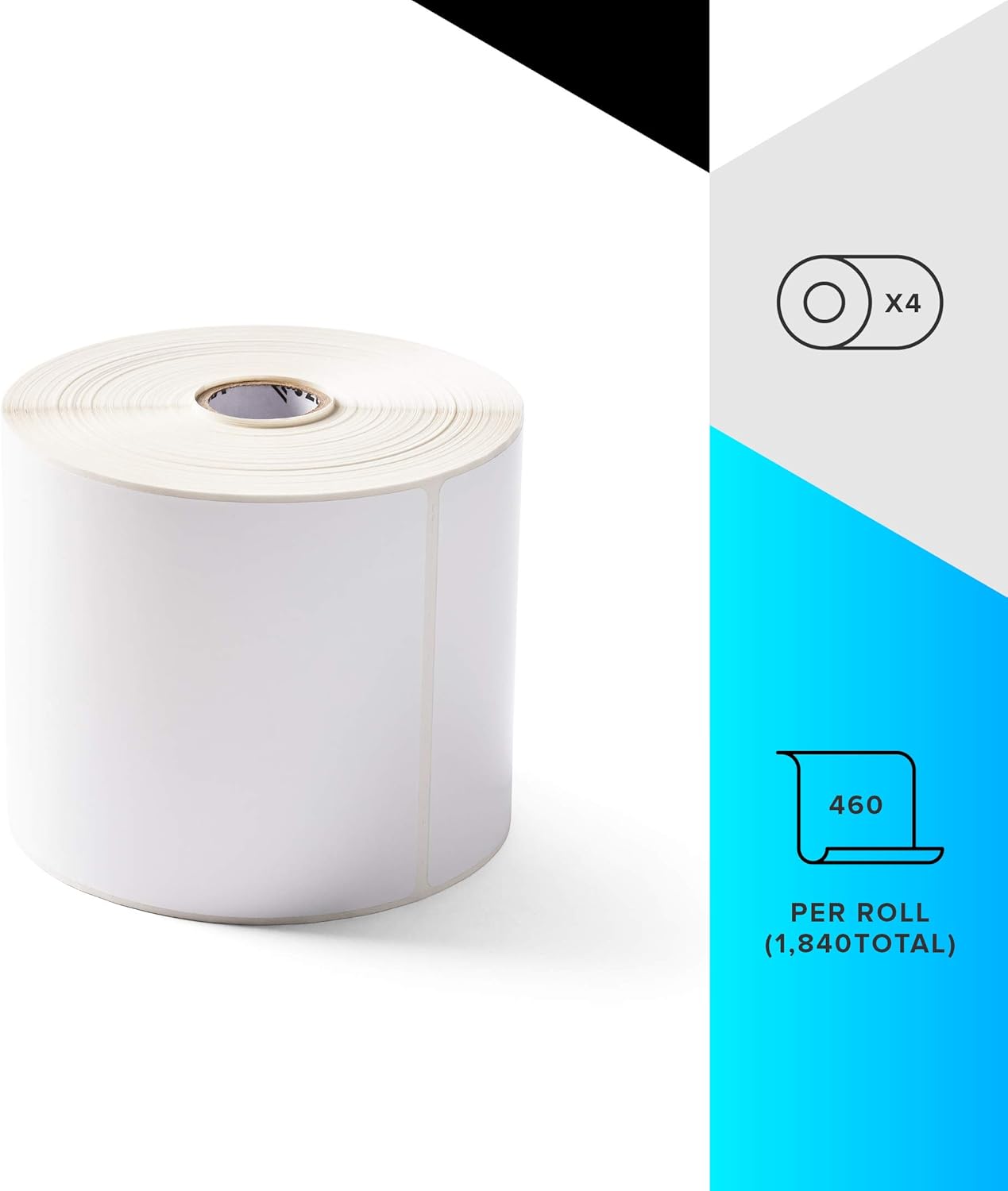 Zebra 4 x 6 in Thermal Transfer Polyester Labels Z-Ultimate 3000T Permanent Adhesive Shipping Labels 1 in Core 4 rolls 10031647SP