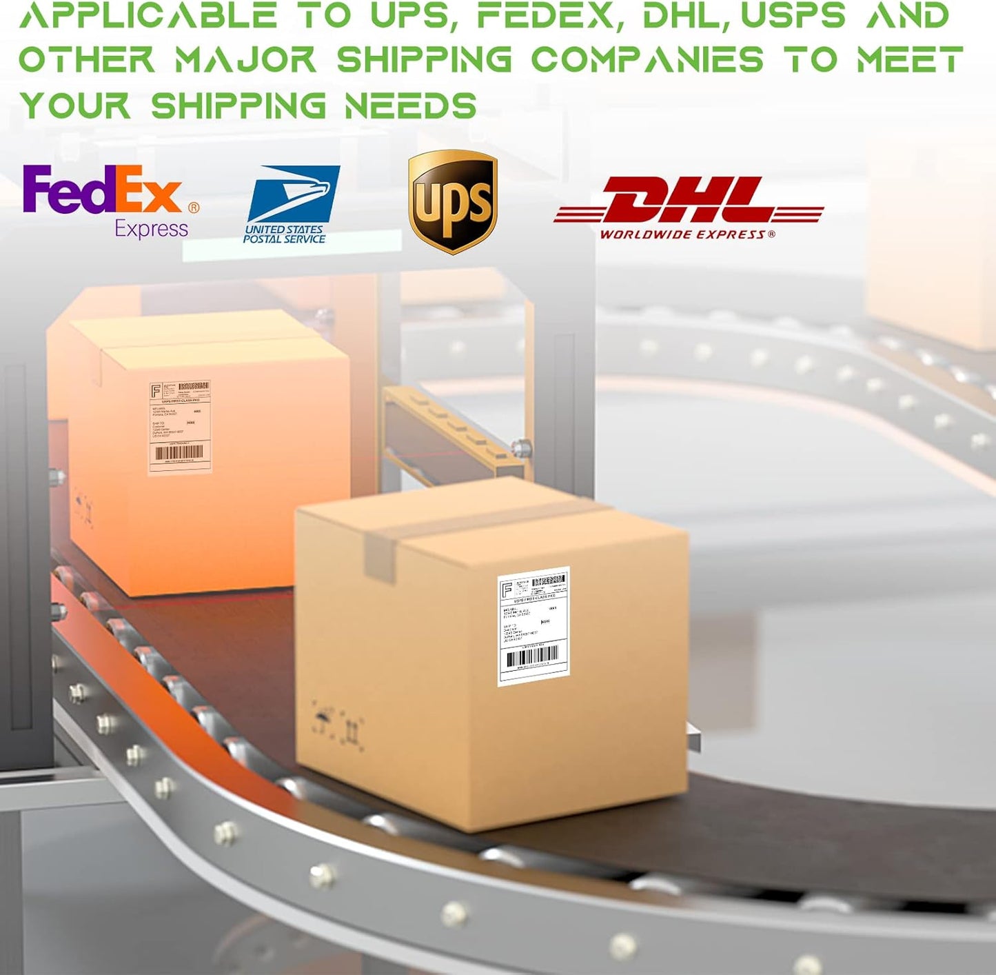 MFLABEL® 4x6 Direct Thermal Shipping Labels - 4 Rolls of 450 Labels/Roll, Compatible with Zebra 2844/ZP450/ZP500/ZP505, USPS/FedEx/UPS/Amazon Shipping, Smudge-Resistant & Permanent Adhesive