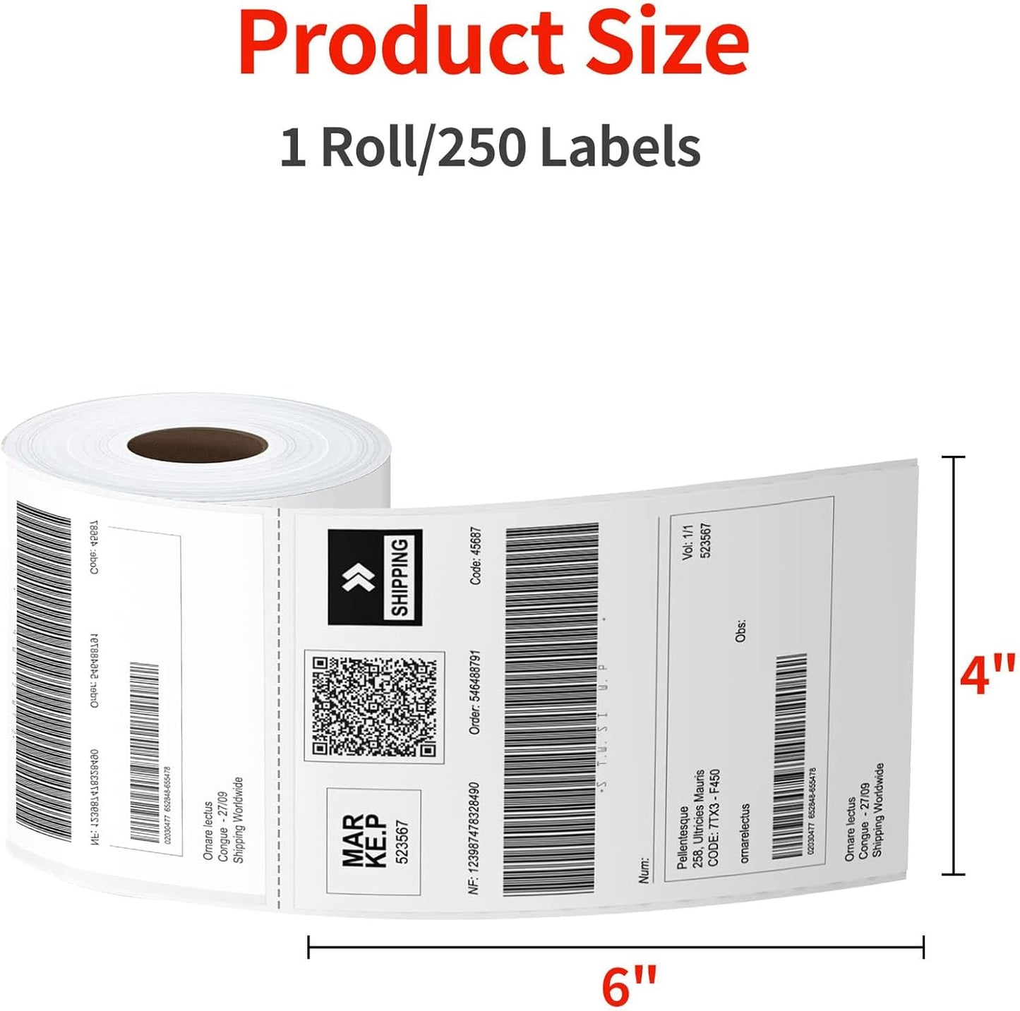 4x6 Thermal Labels - 2500 Labels, Industrial, Direct Thermal, Perforated, Postage, Shipping, Compatible with Zebra, MUNBYN, Polono, USPS, UPS, FedEx, DHL, Amazon, eBay & PAYPAL