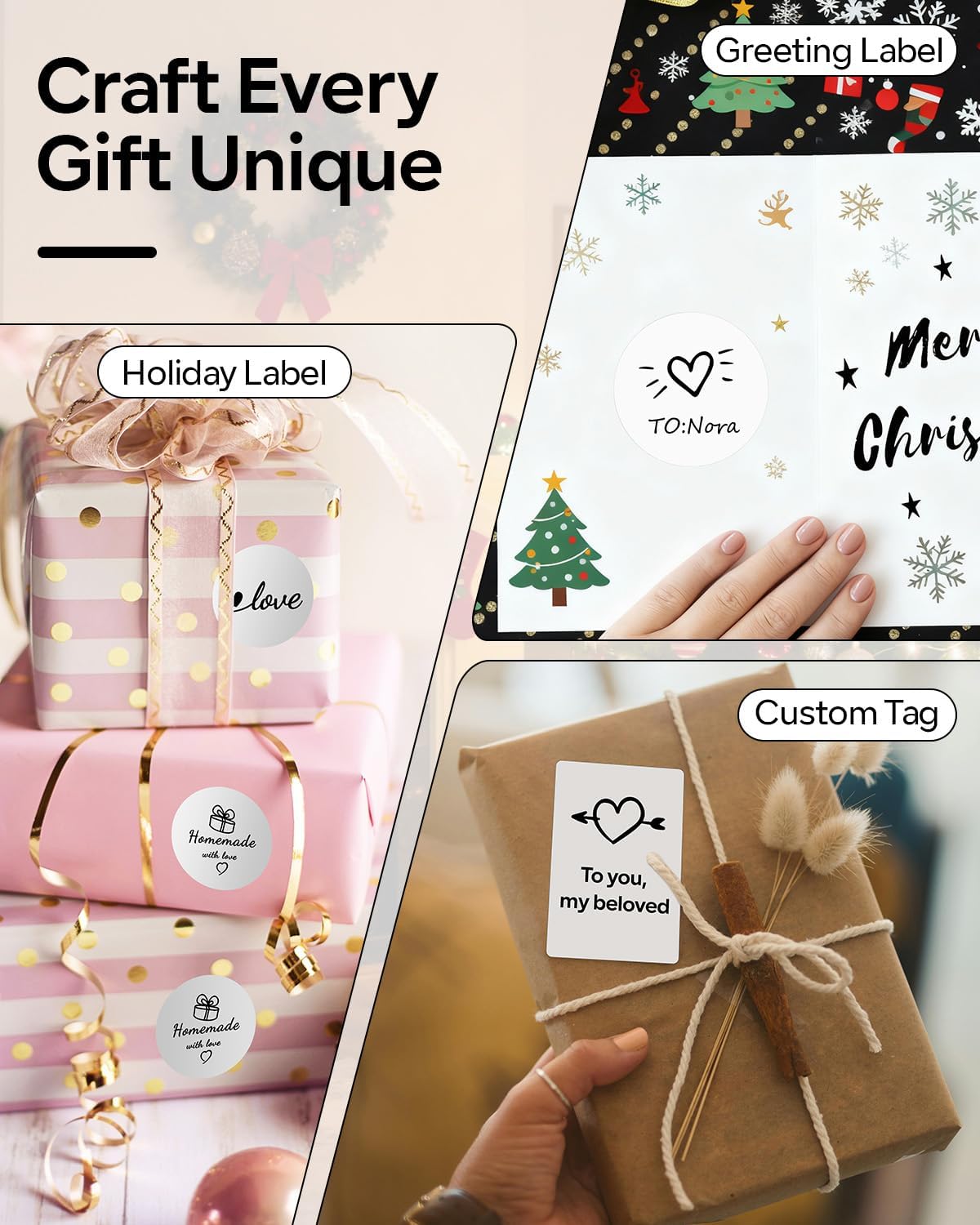 Phomemo Label Printer - M110 Barcode Printer, Upgraded Bluetooth Portable Thermal Label Maker for Product, Address, Small Business, Office, Home for Phone/Tablet/PC/Mac, with 100pcs Labels, Lake Blue