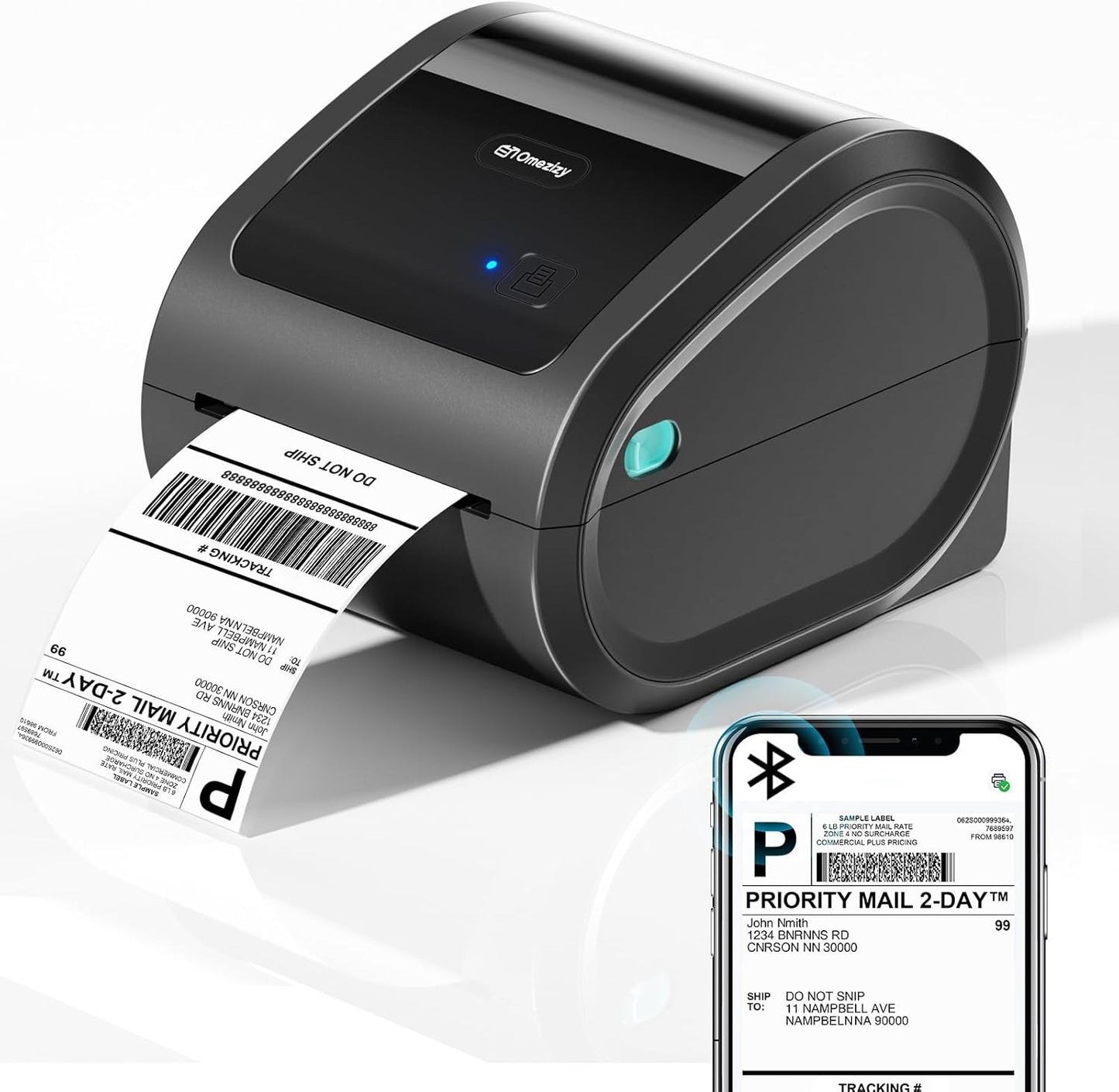 Bluetooth Thermal Label Printer 4x6 - D520BT Thermal Shipping Label Printer for Small Business, Wireless Label Printer with Built-in Label Holder, Compatible with USPS, Shopify