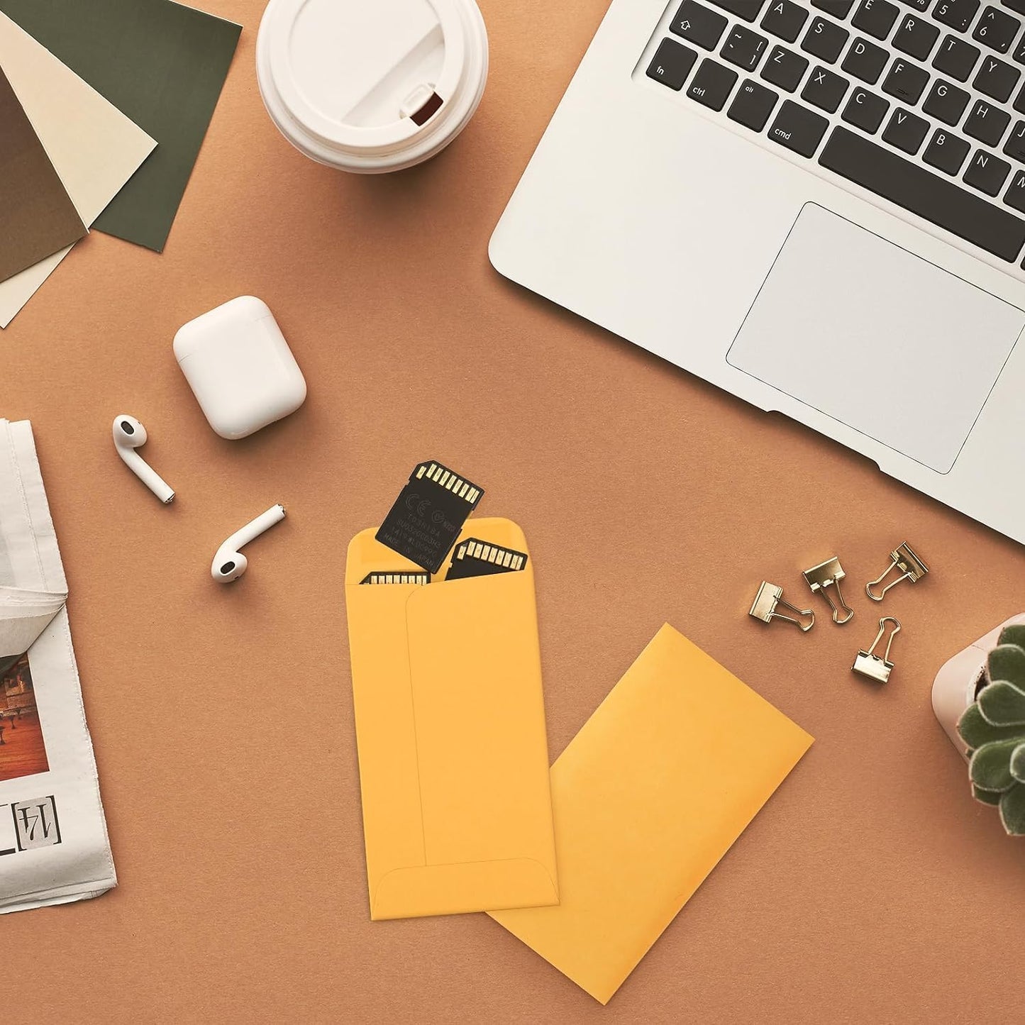 ValBox #7 Coin Envelopes 3.5x6.5 Seed Envelope with Gummed Flap for Home, Garden or Office Use, Brown Kraft Small Parts Envelopes 500 per Box