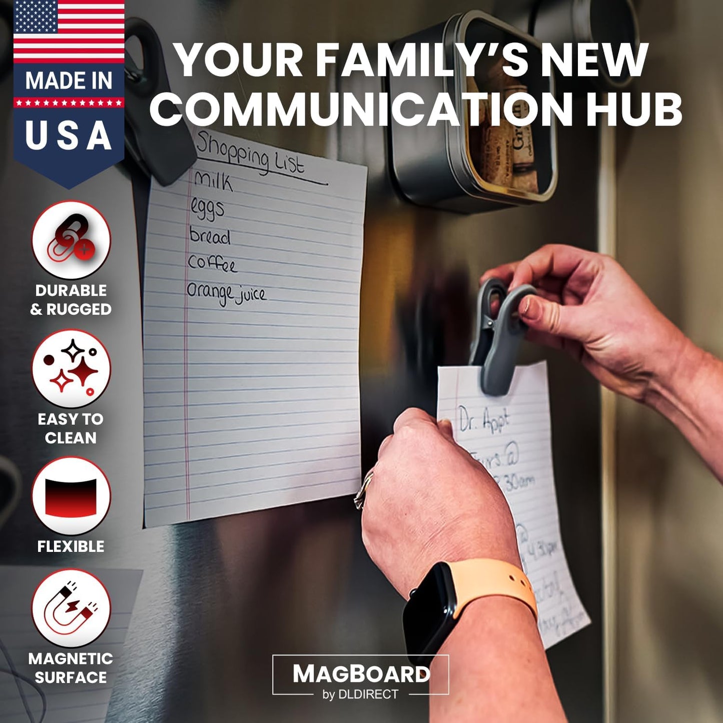 Diamond Life Magnetic Board - Memo & Vision Board for Home, Office, and Classroom - Magnet Board for Kids - Pre-drilled Mounting Screws Included (Black 24"x72")