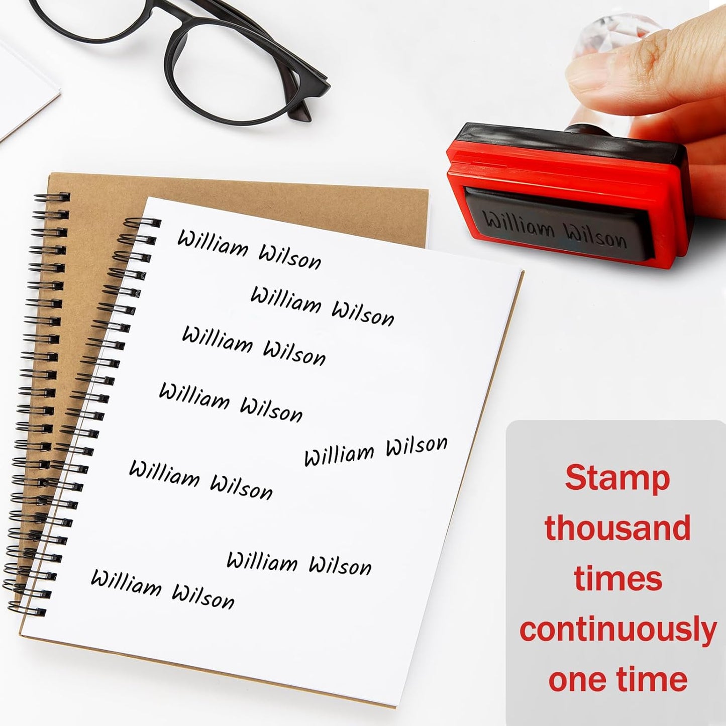 Signature Stamp Self-Inking Name Stamps Personalized with Clear, Consistent Impressions Multiple Font Choices