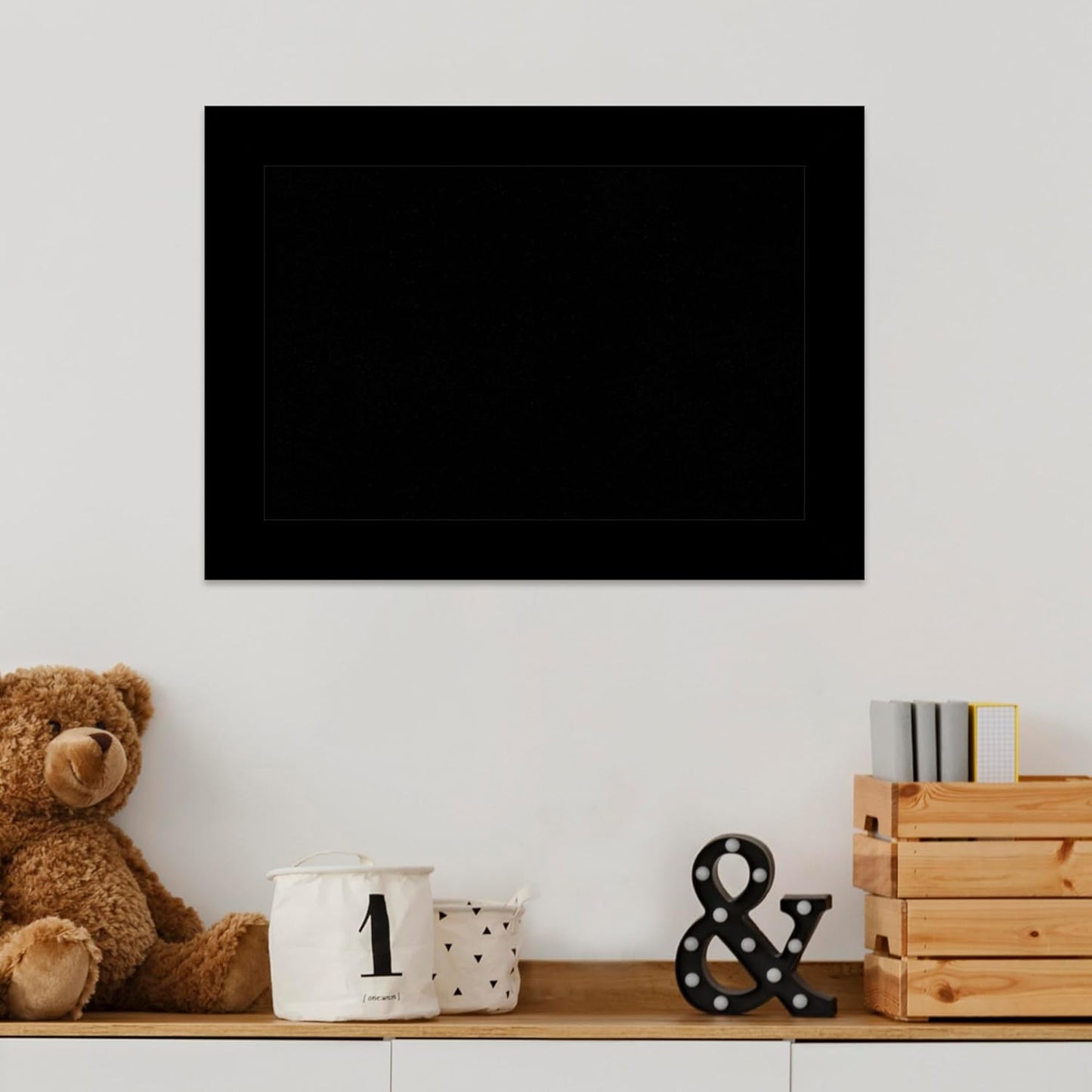 Amanti Art Black Cork Board for Wall, 15x21 Vision Board with Black Wood Frame, Small Corkboard Office Decor for Home Organization, Modern Corkboard Pinboard to Display Items for Home Organization in