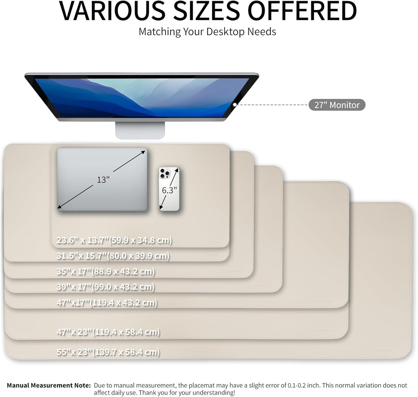 Oversized Non-Slip Desk Pad Protector – Grips Desk Firmly, Anti-Slip Like You've Never Seen! Vegan Leather Waterproof Laptop Mat for Keyboard & Mouse – Large Office Pad– Creamy White