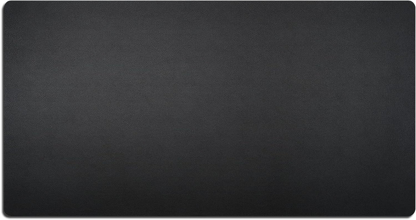 Nekmit Leather Desk Blotter Pad 34 x 17 Inches, Flat, Non-Slip, Waterproof, Black