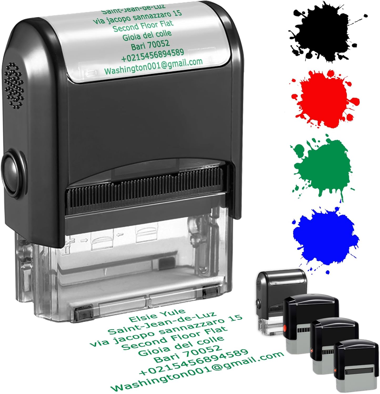 Personalized Stamp Custom Self-Inking Rubber Stamps for Business Customized Return Address with Name Date Up to 8 Lines-75x38mm