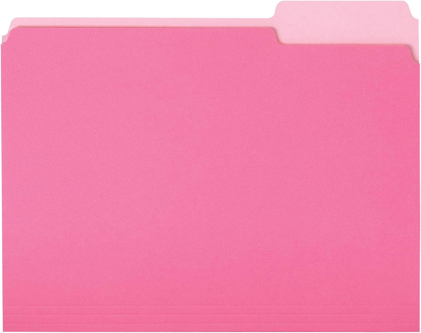 Amazon Basics File Folders, Letter Size, 1/3 Cut Tab, Pink, 36-Pack