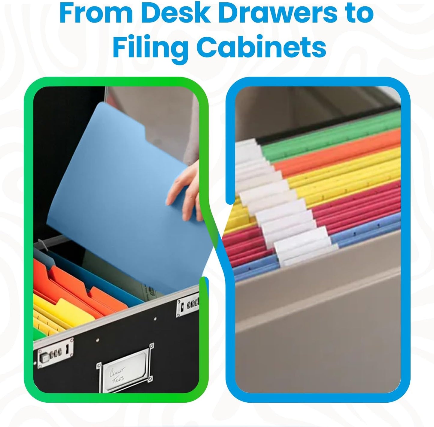 Pendaflex Recycled Hanging File Folders (25 Folders) & Two-Tone Color File Folders (36 Folders) - Assorted Color File Folders Letter Size - Perfect for Filing Cabinet, Desk & Home Office