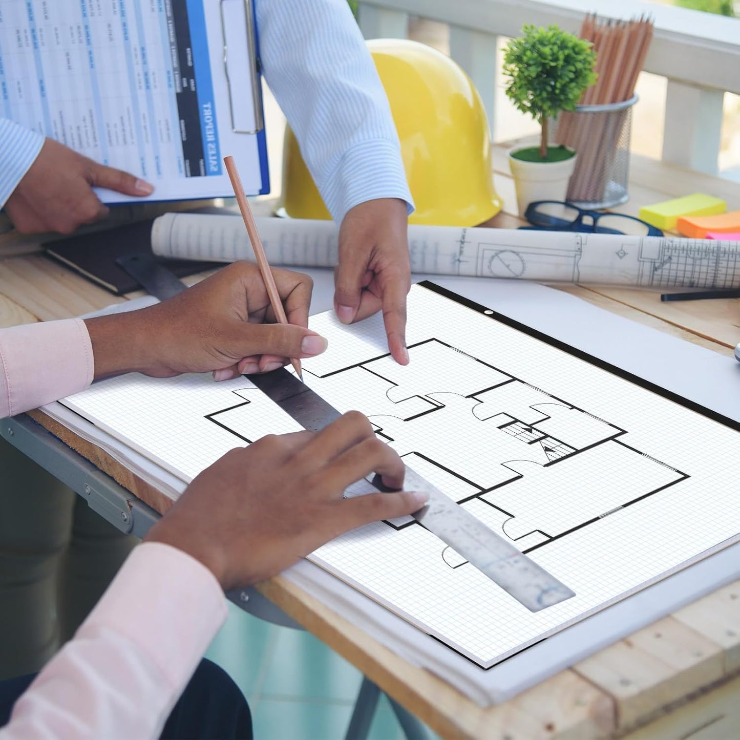 gisgfim Large Engineering Graph Paper 22x17 in Sturdy Graph Desk Pad 1/4 in Quad Grid Blueprint Paper Giant Drafting Pad Sketching Graph Paper for Engineer Architect Designer Mathematician Draftsman