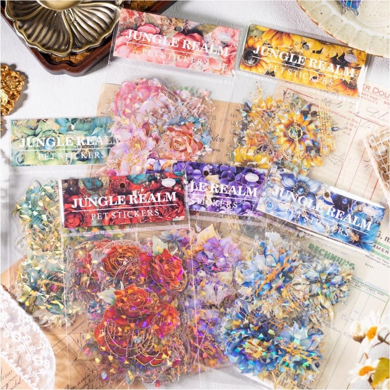 Alideco 120pcs Scrapbook Stickers Flowers and Plants Scrapbooking Junk Journal Crafts Embelishment Decoration Diary Stickers (conglinzhijing)