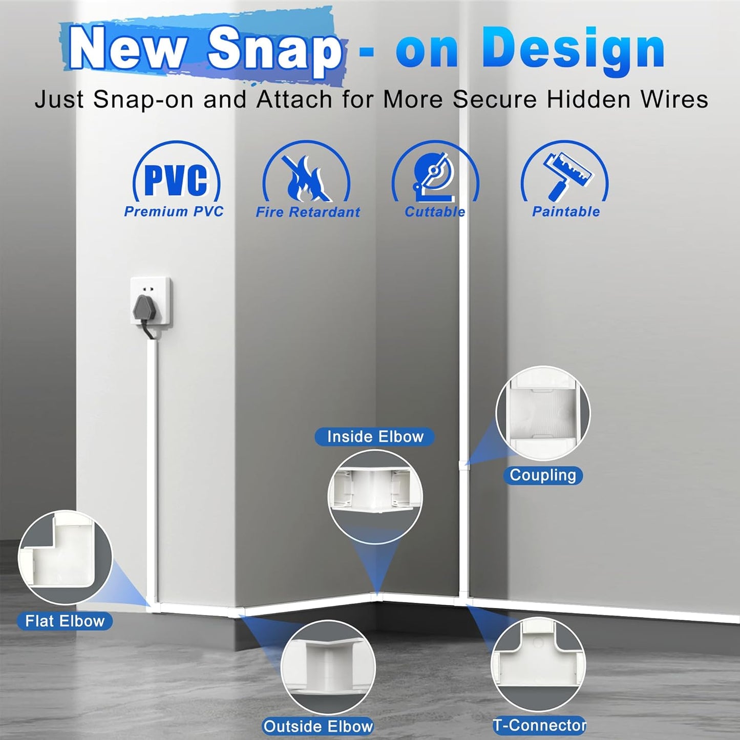 Wire Covers for Cords Kit-392.5in Wire Hiders for TV on Wall, Cord Cover Wall, Cord Hider Wall Mounted TV, TV Cable Hider Wall Kit for Wire Cover, Cord Concealer, 25 x L15.7 W 0.95H 0.55in, Brown