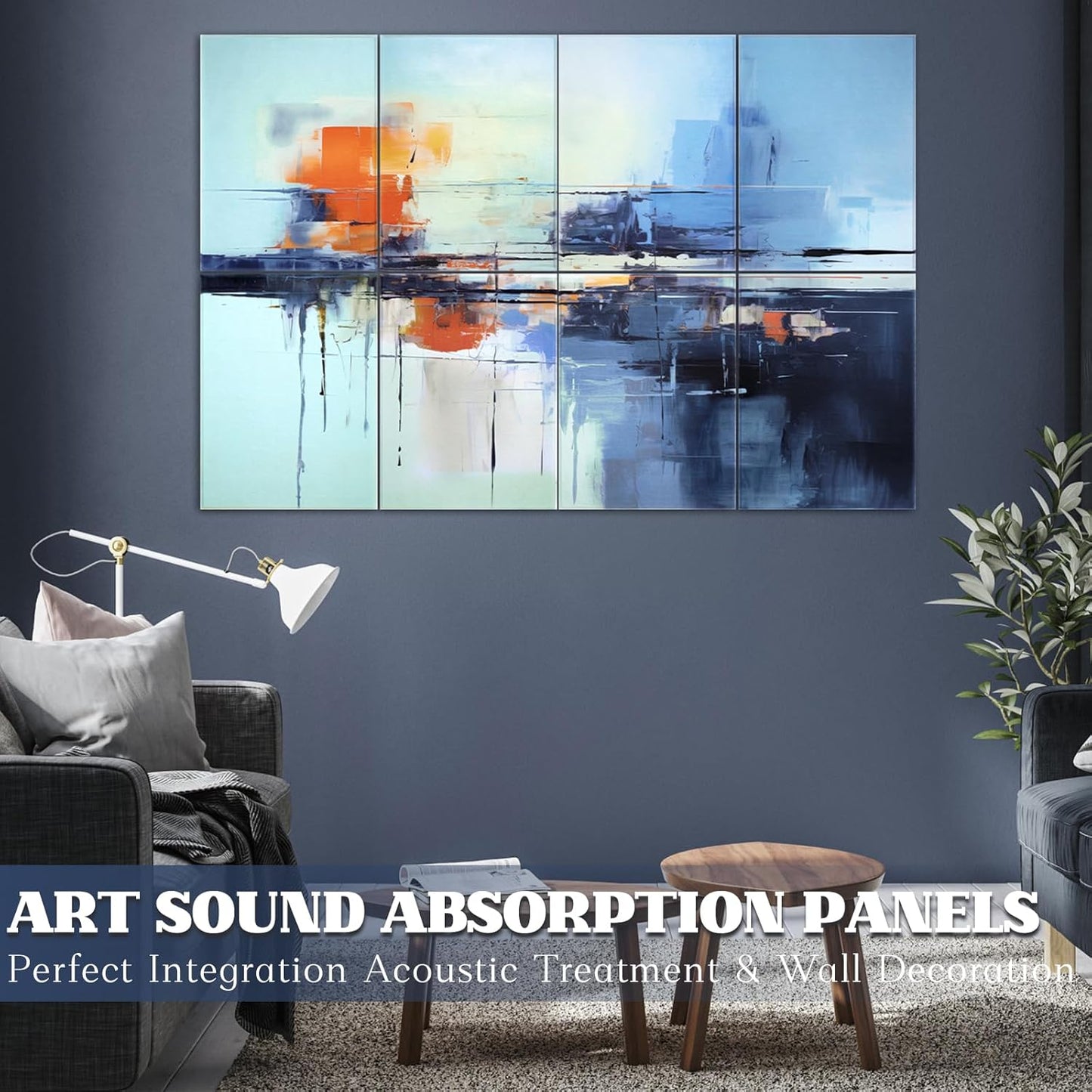 8 Pack Acoustic Panels, Soundproof Wall Panels, 48X32in Sound Proof Panels for Walls, Sound Absorbing Wall Art Decorative, Sound Dampening Panels for Recording, Home Studio(Bustling City)