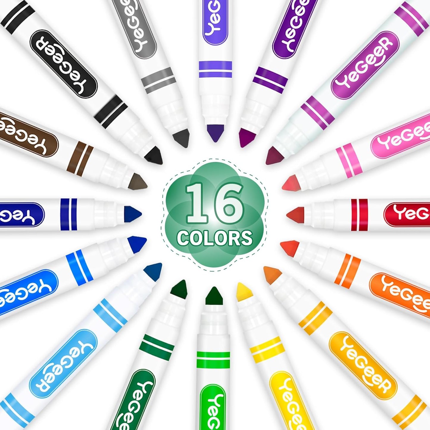 320 Count Washable Markers Bulk – 16 Assorted Colors, Broad Tip Markers for Kids, Teachers, and Classroom Supplies, Perfect for Art and Coloring.